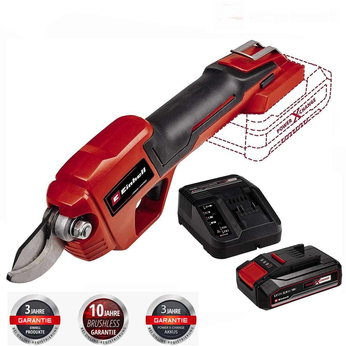 Einhell Akku-Astschere Akku-Astschere GE-LS 18 Li-18 V bis 28 mm mit Akku 2.5 Ah, Ladegerät