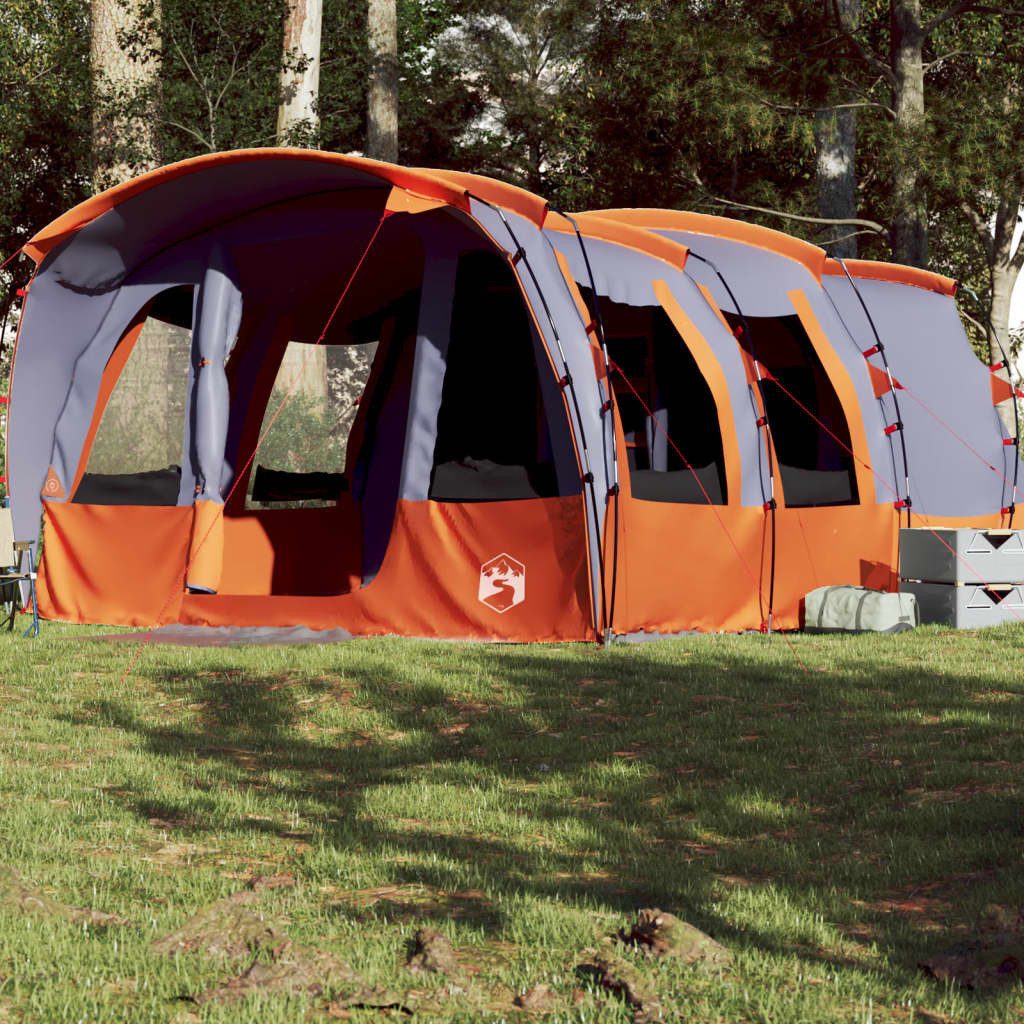 vidaXL Kuppelzelt NA Zelt Campingzelt Tunnelzelt Familienzelt 8 Personen Grau Wasserdich