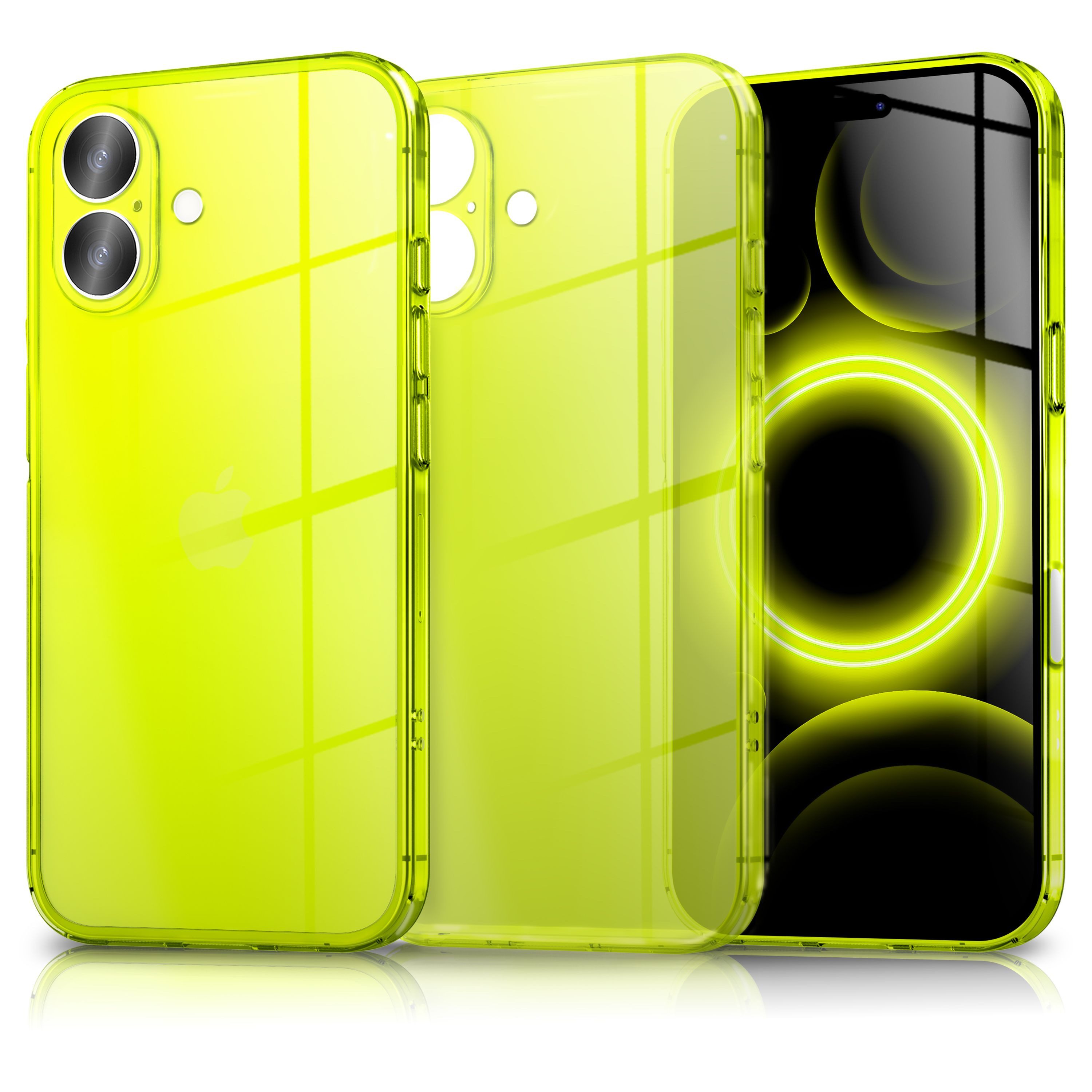 Nalia Smartphone-Hülle Apple iPhone 17, Leuchtende Neon Farbe / Durchsichtig / Anti-Gelb / Soft TPU & Flexibel
