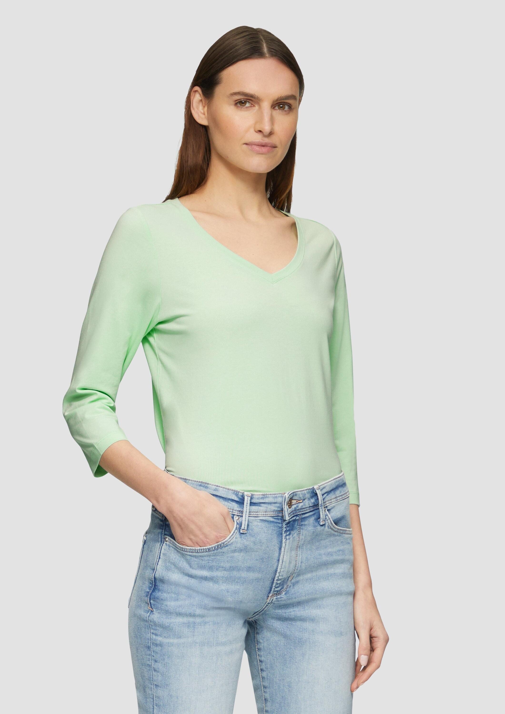 s.Oliver 3/4-Arm-Shirt T-Shirt Jerseyshirt mit V-Ausschnitt und 3/4-Ärmeln günstig online kaufen