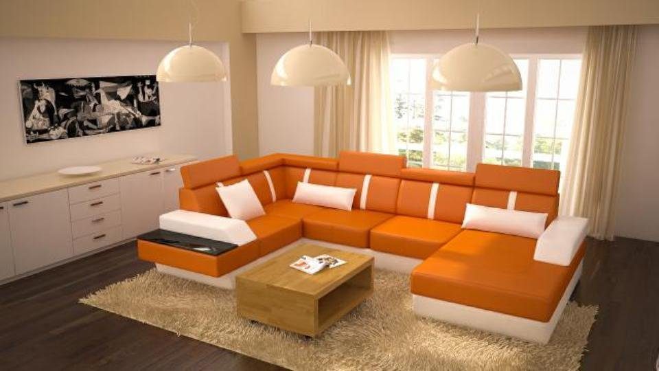 JVmoebel Ecksofa Designer Wohnlandschaft Eckcouch Couch Sofa Polster Ledersofa Sofas, Made in Europe