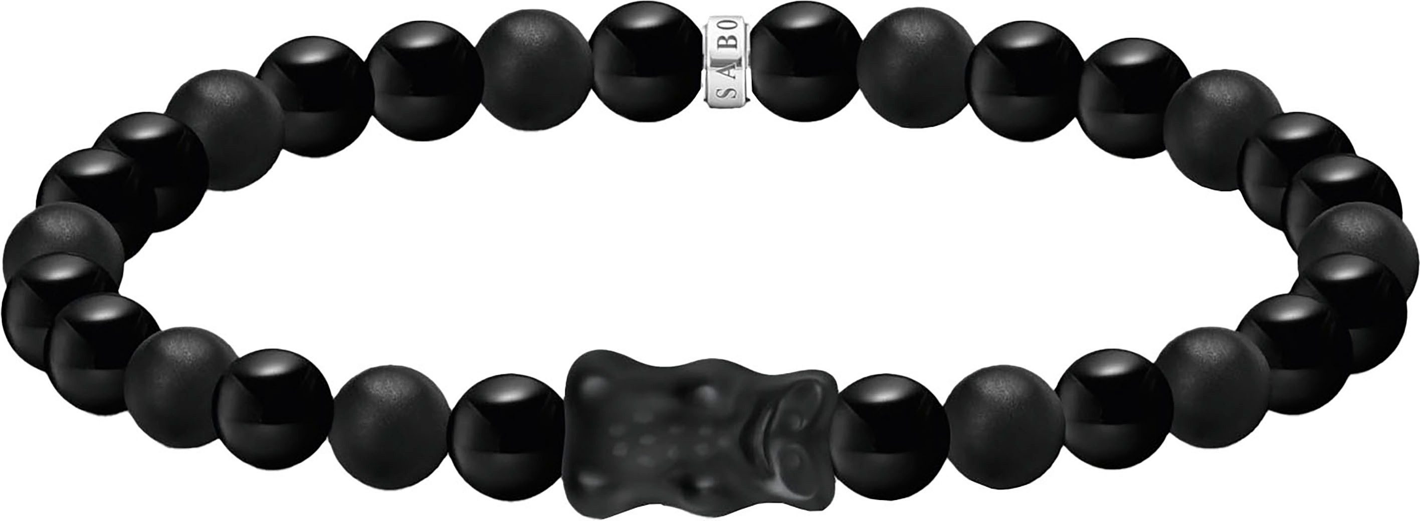 THOMAS SABO Armband THOMAS SABO x HARIBO: Beadarmband mit Goldbär, A2204-017-11-L21, mit Obsidian, Kristallglas