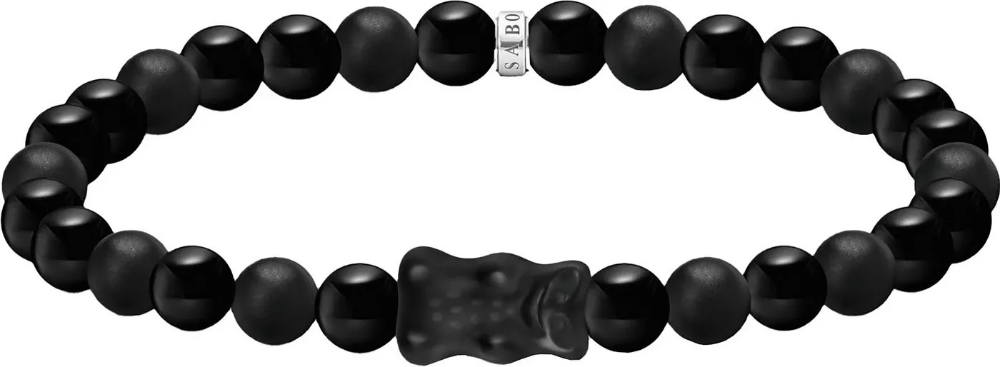 Thomas Sabo Armband THOMAS SABO x HARIBO: Beadarmband mit Goldbär, mit Obsidian, Kristallglas