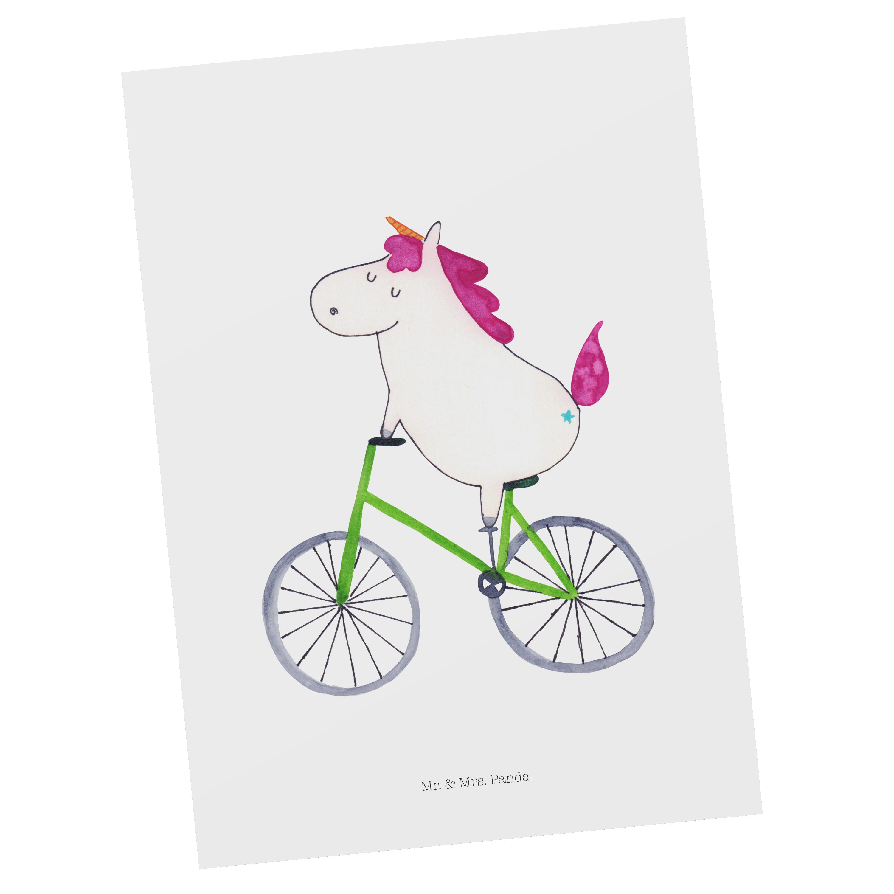 Einhorn Einladung, Ei Mrs. Unicorn, Postkarte Geschenk, Konfetti, Weiß - Mr. - Radfahrer Panda &