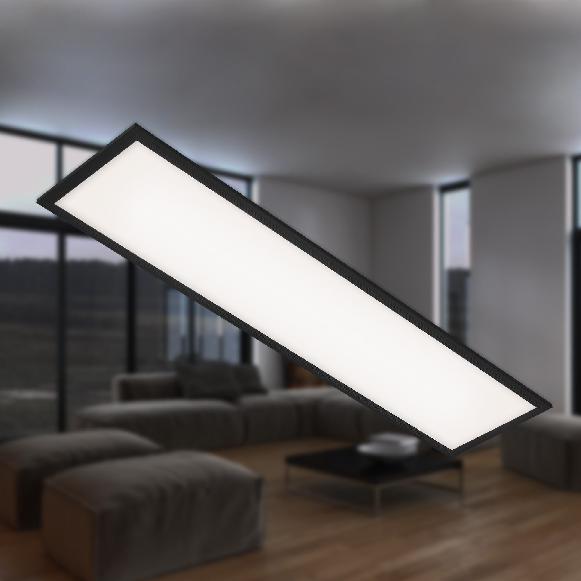 Briloner Leuchten Deckenleuchte LED Panel ultraflach versch. Вариантыn, ON/OFF, LED fest integriert, z.T. dimmbar // Maße: 1.000x250x48mm (LxBxH)