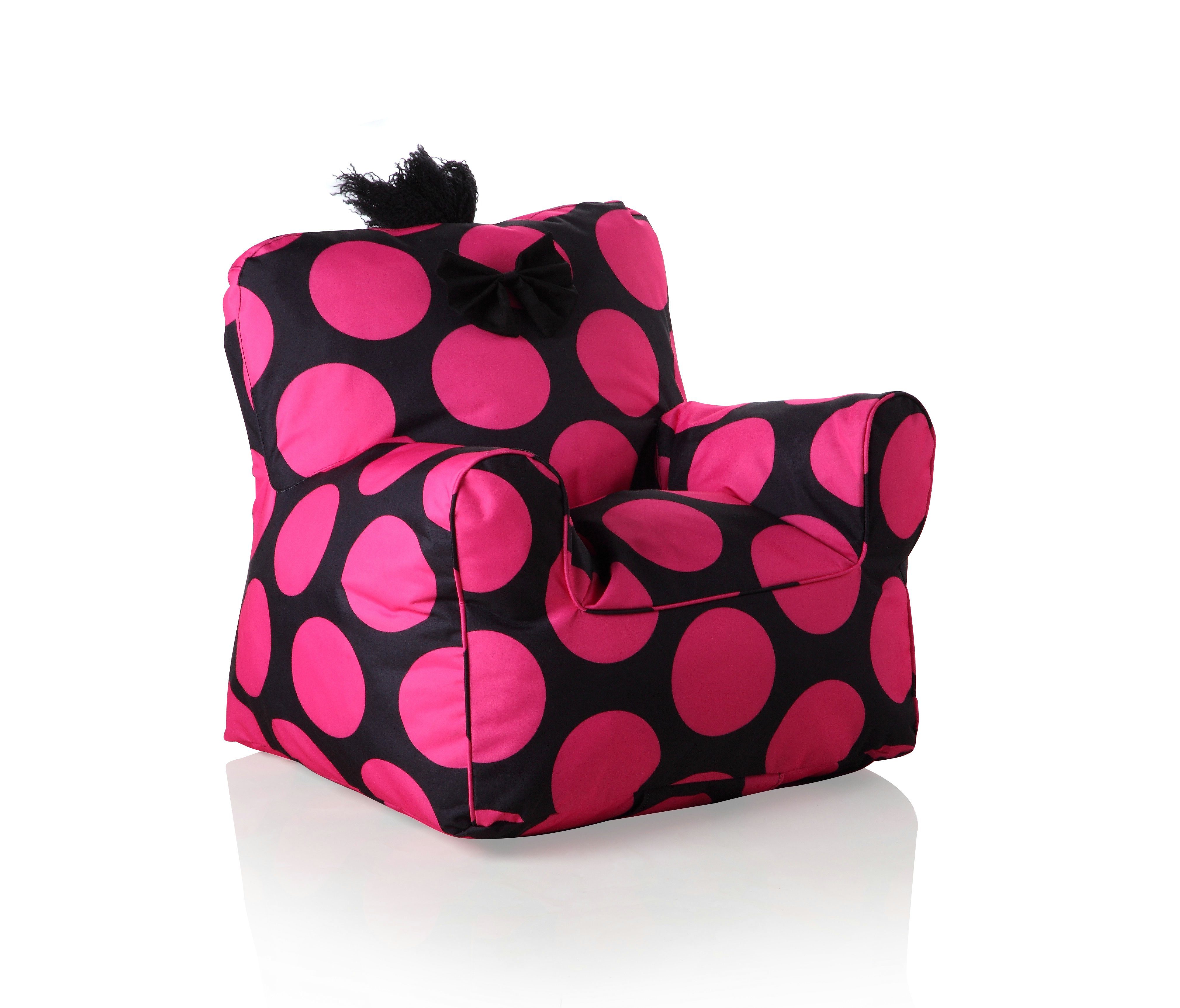 Sweety-Toys Kindersessel Sweety Toys 11667 Punkten- mit Kindersessel schwarz pinken Sessel indoor/outdoor-waterproof