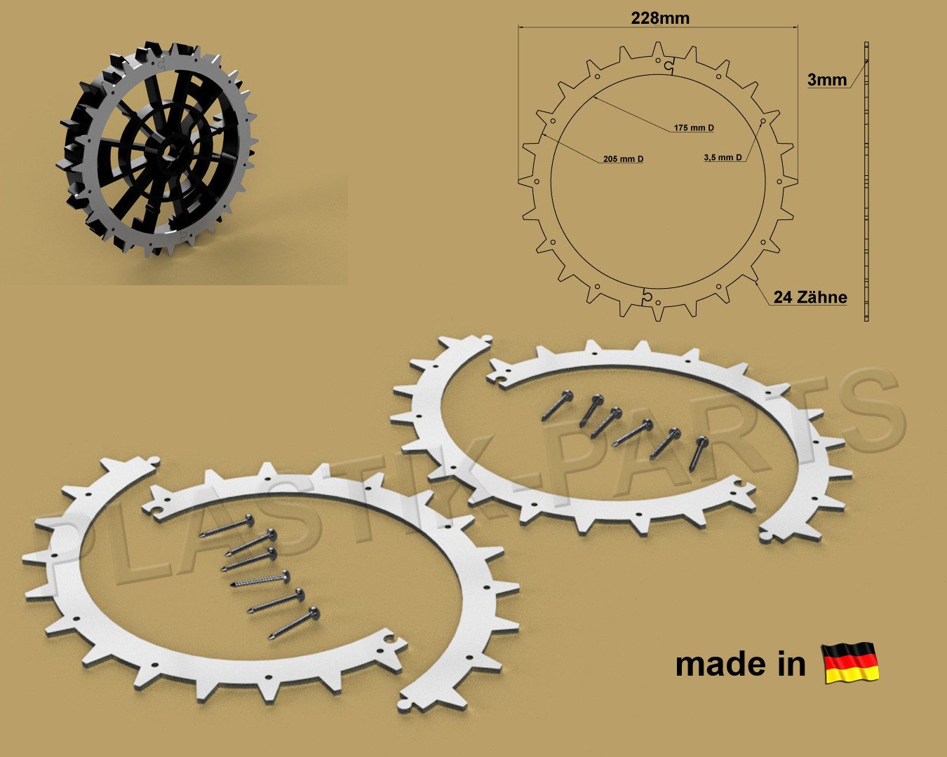 Mähroboter-Rad Spikes Offroad Profil WORX Landroid L Mähroboter Worx Plus L 147E 155E