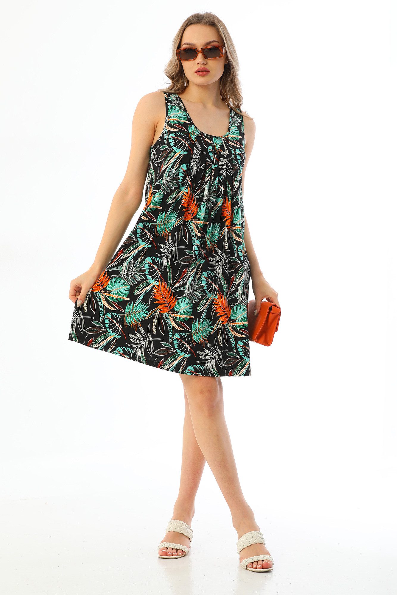 Bongual Sommerkleid Freizeitkleid A-Linie mit Falten günstig online kaufen