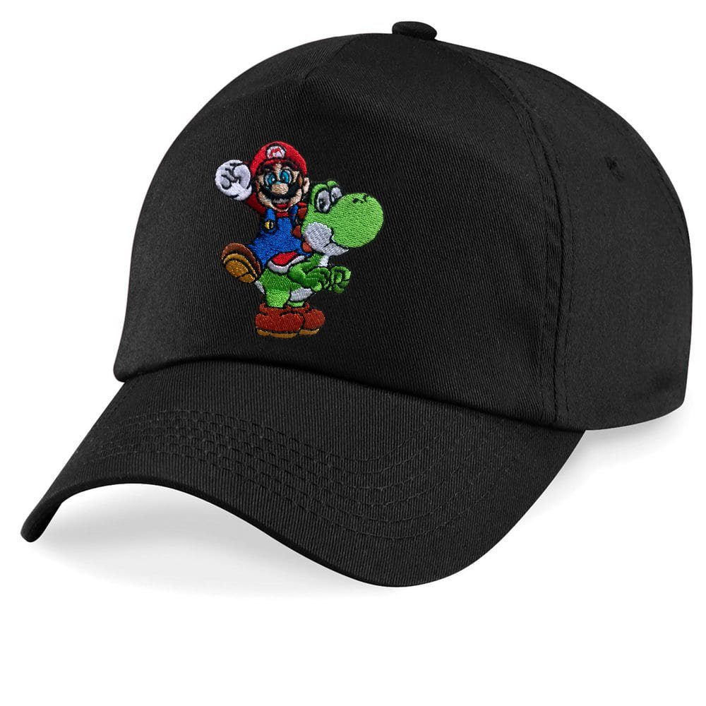 Blondie & Brownie Baseball Cap Kinder Mario Faust Stick Patch Luigi Peach Super Nintendo One Size Schwarz | Baseball Caps