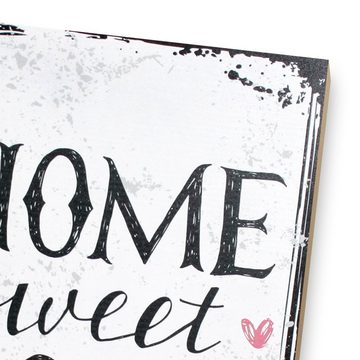 Kreative Feder Holzbild Deko-Bild „Home sweet Home“ aus Holz, mit Motiv & Spruch, ideales Geschenk für Freunde & Familie