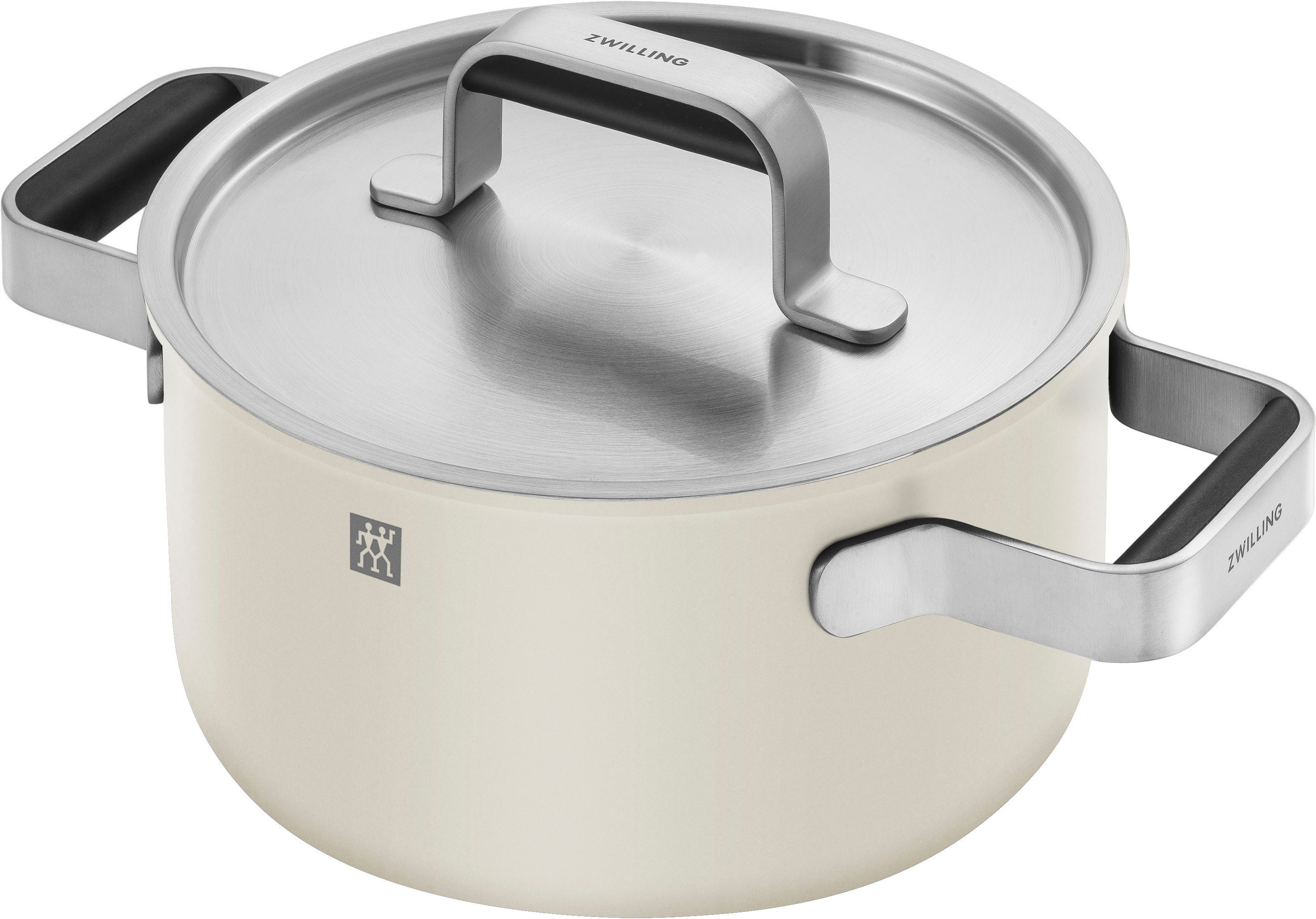 Zwilling Topf-Set Pure, Edelstahl 18/10 (Set, 5-tlg., 3 Kochtöpfe (16, 20 & 24 cm), Bratentopf 20 cm, Stieltopf 16 cm), Stay-Cool-Griffe, 3-lagige Bodentechnologie