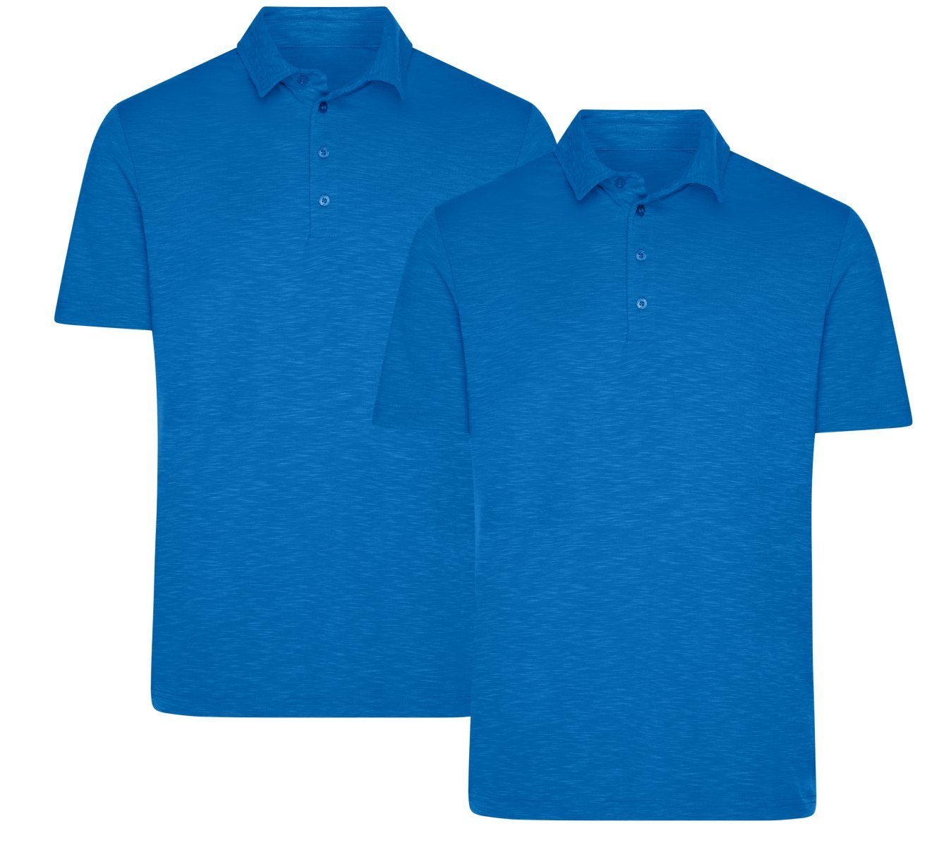 James & Nicholson Poloshirt Attraktives Herren Funktionspolo im Doppelpack Poloshirt JN752 (Doppelpack, 2er-Pack) Flammgarn Single-Jersey bright-blue