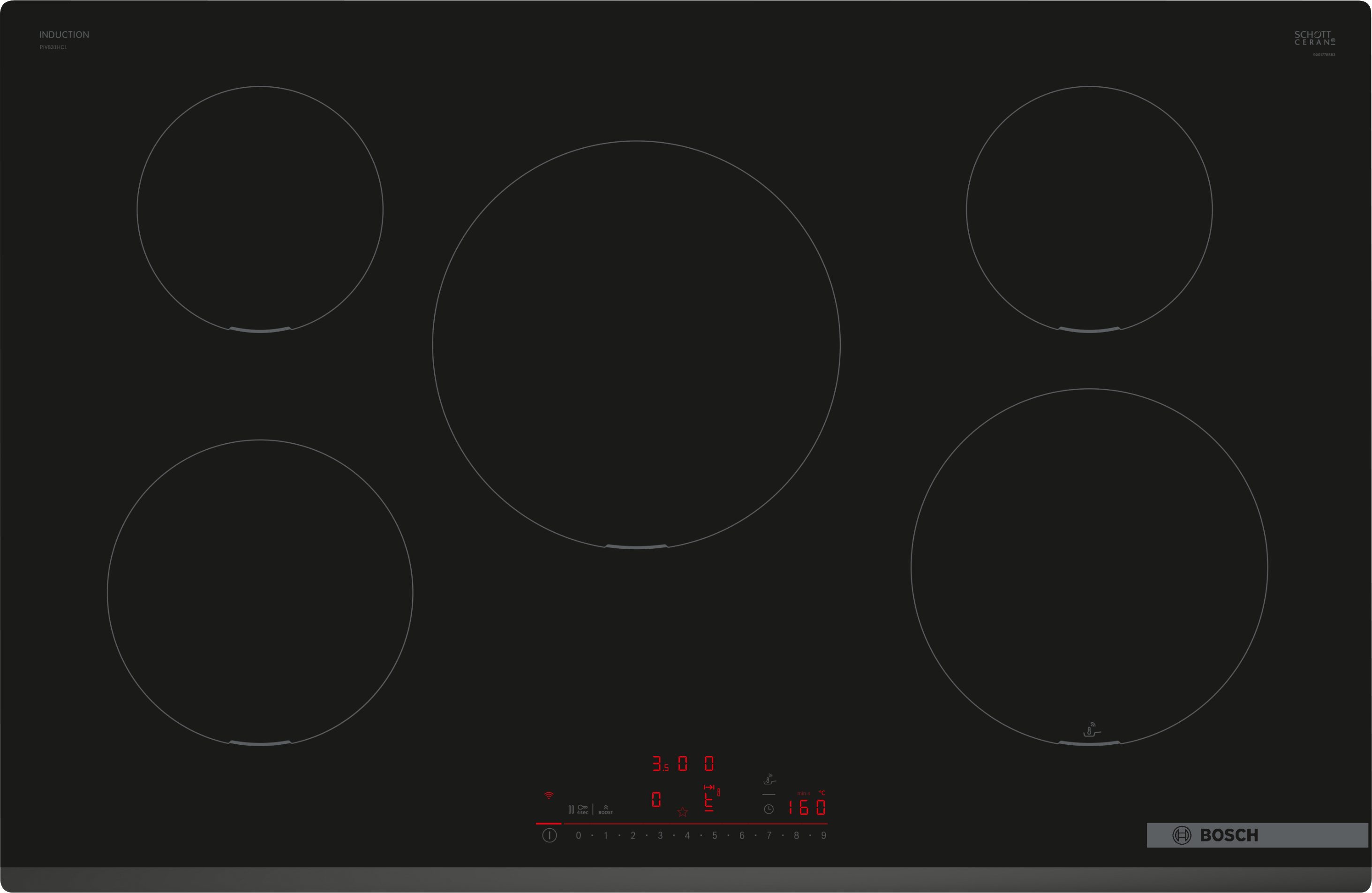 BOSCH Induktions-Kochfeld Serie 6 PIV831HC1E, DirectSelect für einfachen Bedienkomfort & PerfectFry-Bratsensor