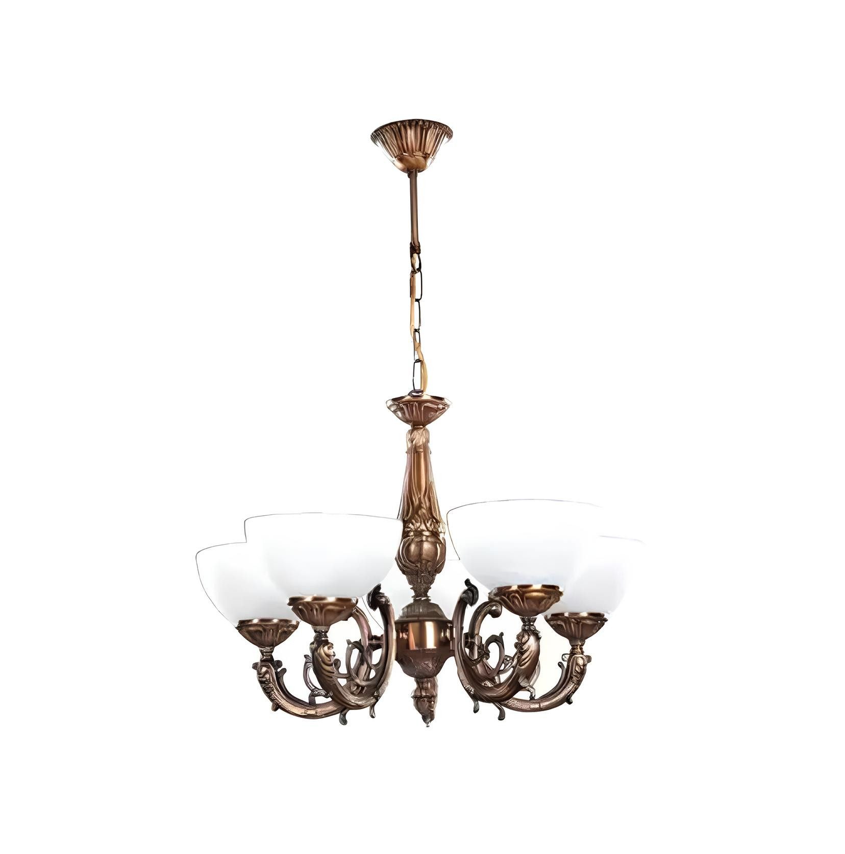 JVmoebel Hängeleuchte Люстры Lüster Deckenleuchter Antique Lampe Glas Gold Sofort, Leuchtmittel wechselbar, Made in Europa