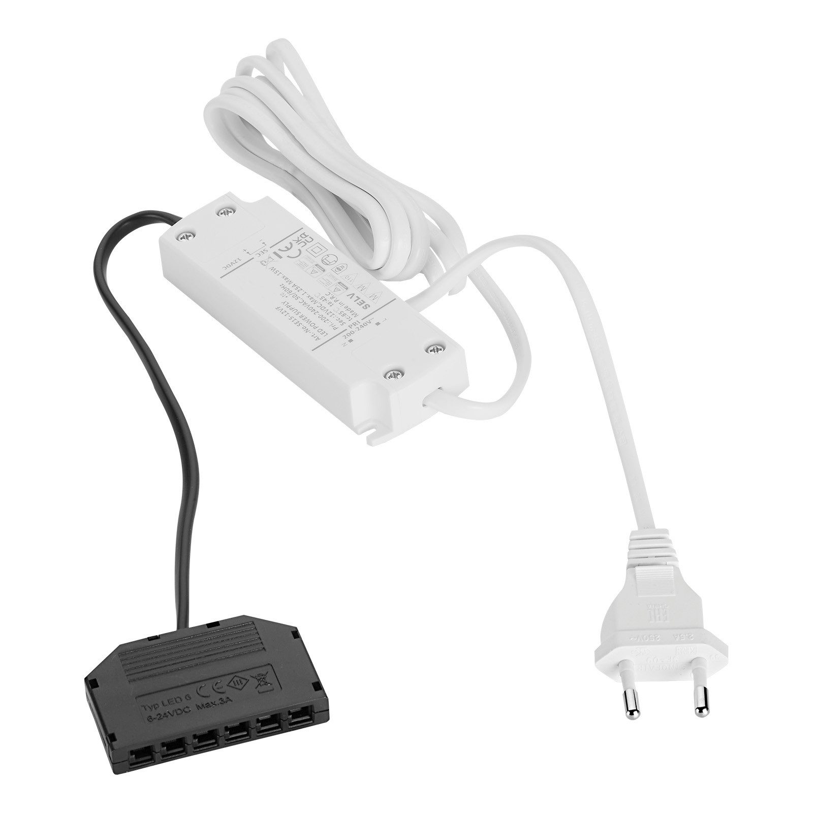 SO-TECH® Netzgerät 12 V mit 6-fach Verteiler (Mini AMP Anschluss) LED Trafo (Ausgangsspannung (Output): 12V DC, max. 1,25A, 15W)