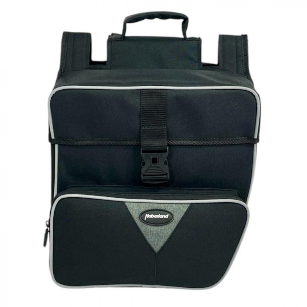 Haberland Fahrradtasche Haberland Doppeltasche Black Line 3.0 33l schwarz - flexible Gepäckträ