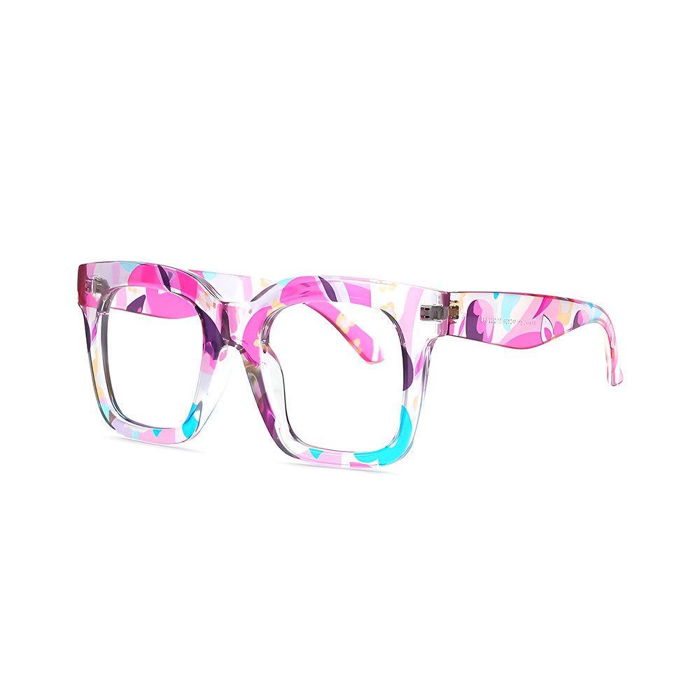 PACIEA Brille Damen Ohne Sehstärke Transparent Blaulichtfilter Breite Bügel