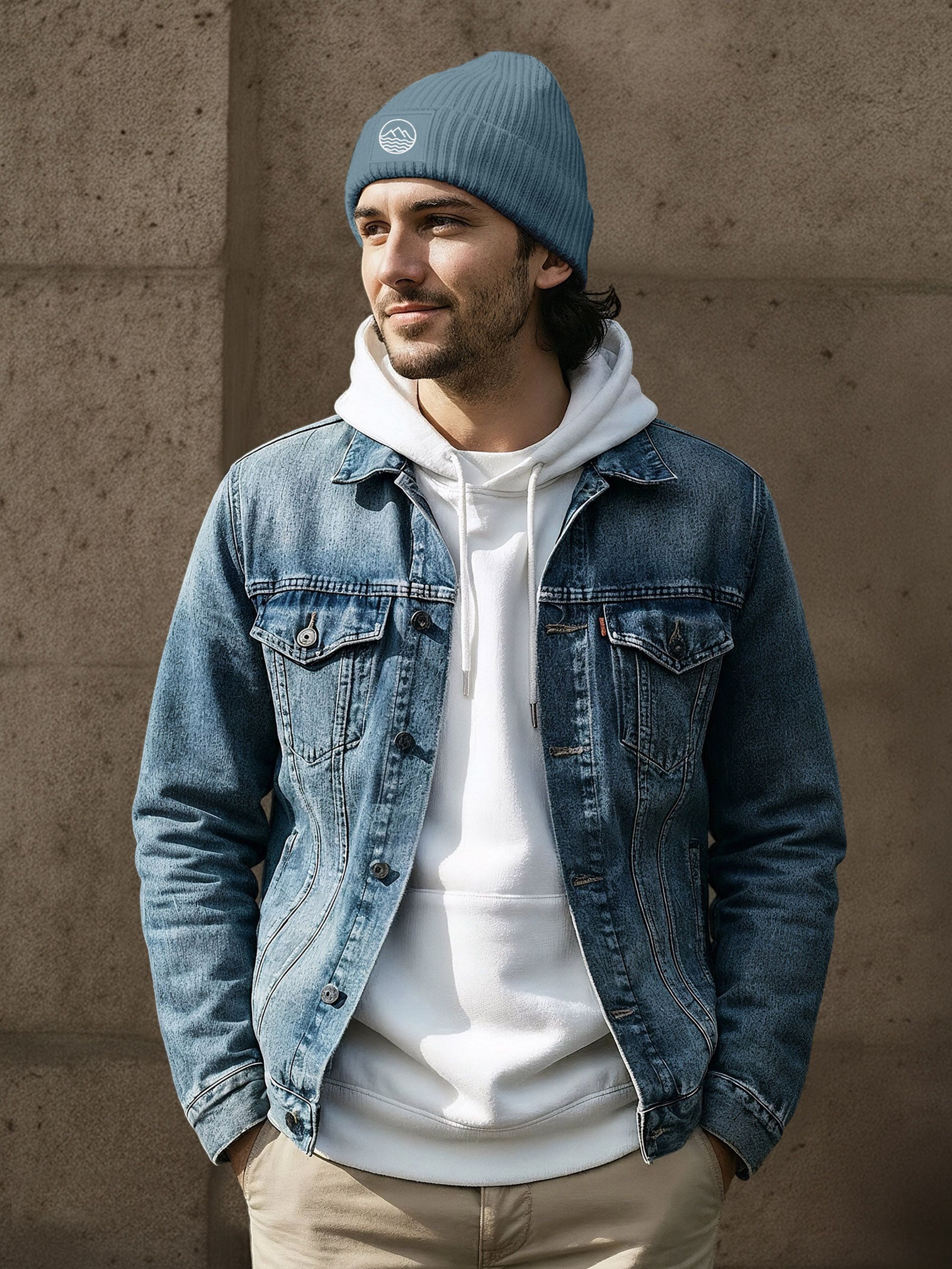 Neverless Strickmütze Herren Beanie Bedruckt Outdoor Design Wintermütze Auf günstig online kaufen