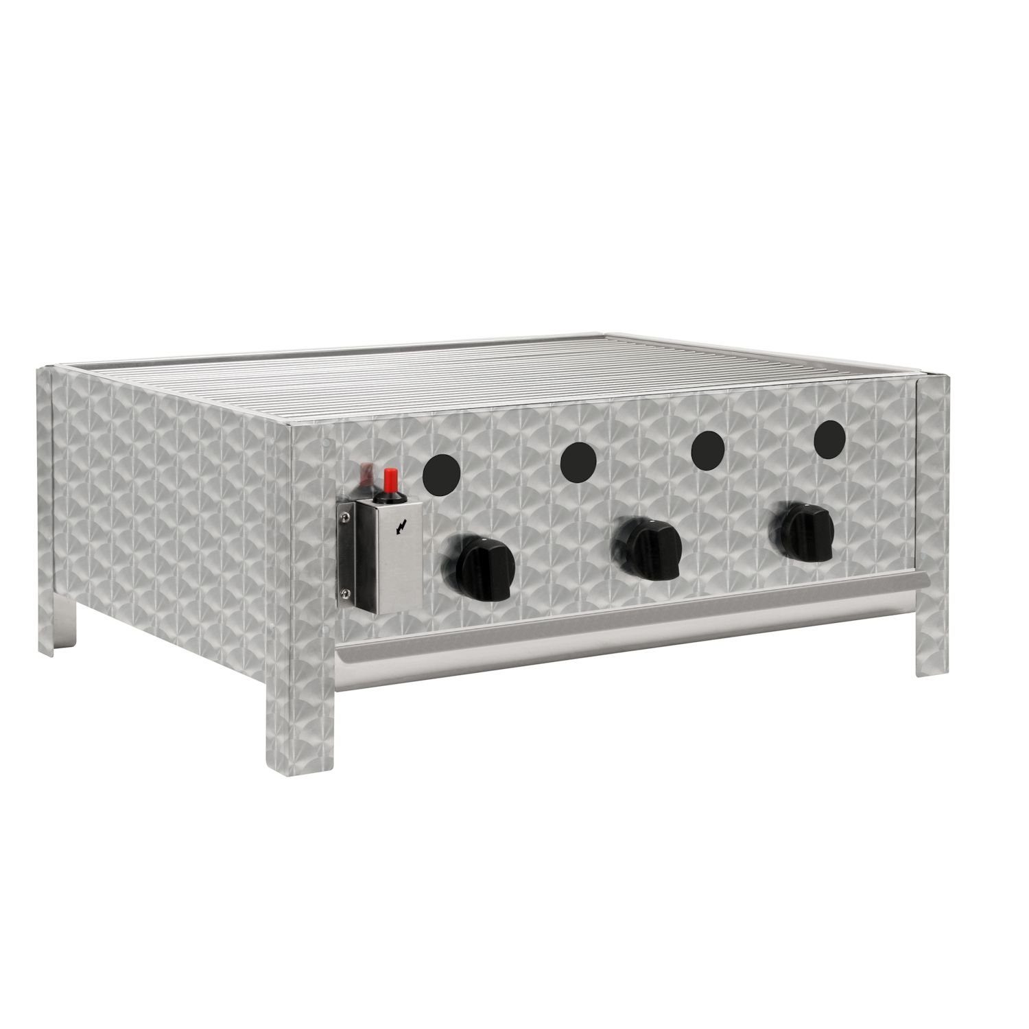 BBQ-Toro Gasgrill Edelstahl Gastrobräter 3-flammig, 64 x 52 x 27 cm, Gastrogasgrill