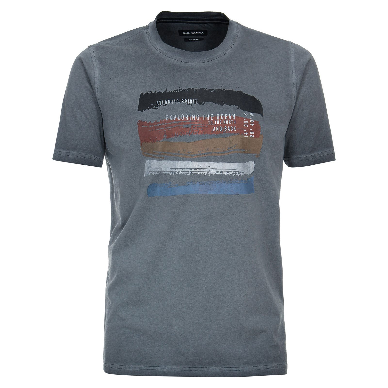 CASAMODA Rundhalsshirt CasaModa T-Shirt Vintage-Print graublau günstig online kaufen
