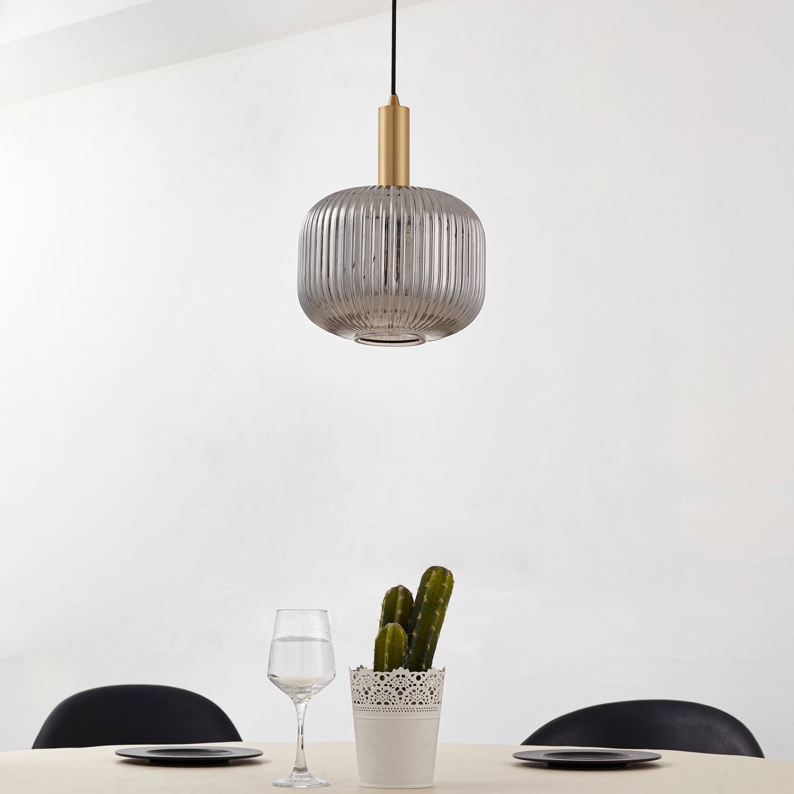 Lindby Hängeleuchte Doroteo, Glas Alu IP20, 1 x 15 W LED