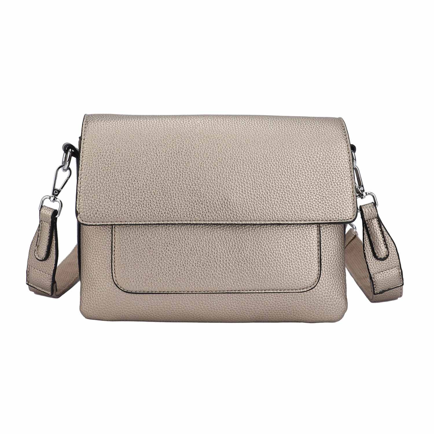 ITALYSHOP24 Schultertasche Damen Crossbody Bodybag Umhängetasche Messenger Brusttasche Crossover (Spar-Set Clutch, Tasche mit einem breitem Muster Stoffgurt/Umhängeband, Leder Optik), Handtasche Shopper Freizeit Damentasche Reise Leder Optik