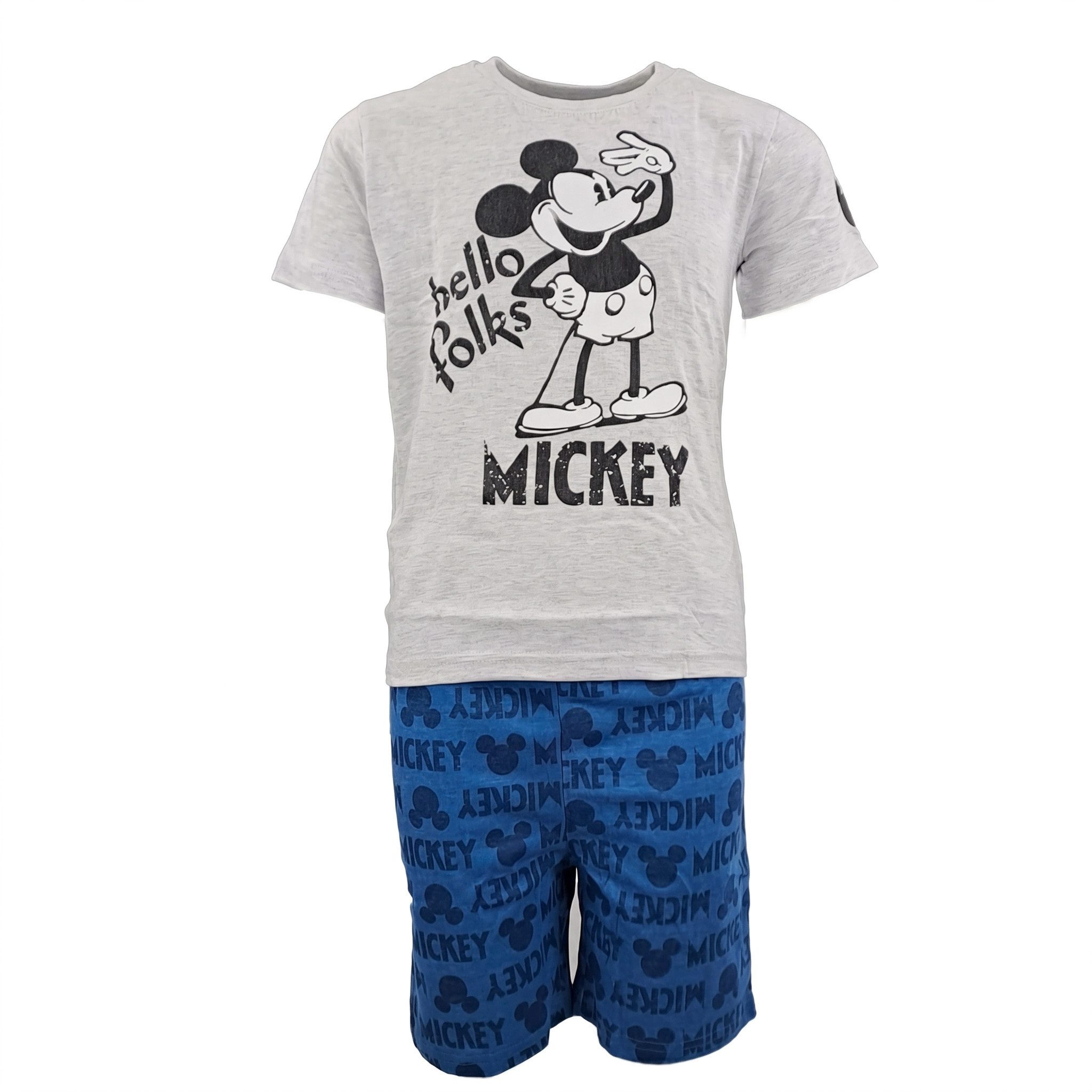 Disney Mickey Mouse Schlafanzug Mickey Maus Kinder Jugend kurzarm Pyjama Gr. 134 bis 164