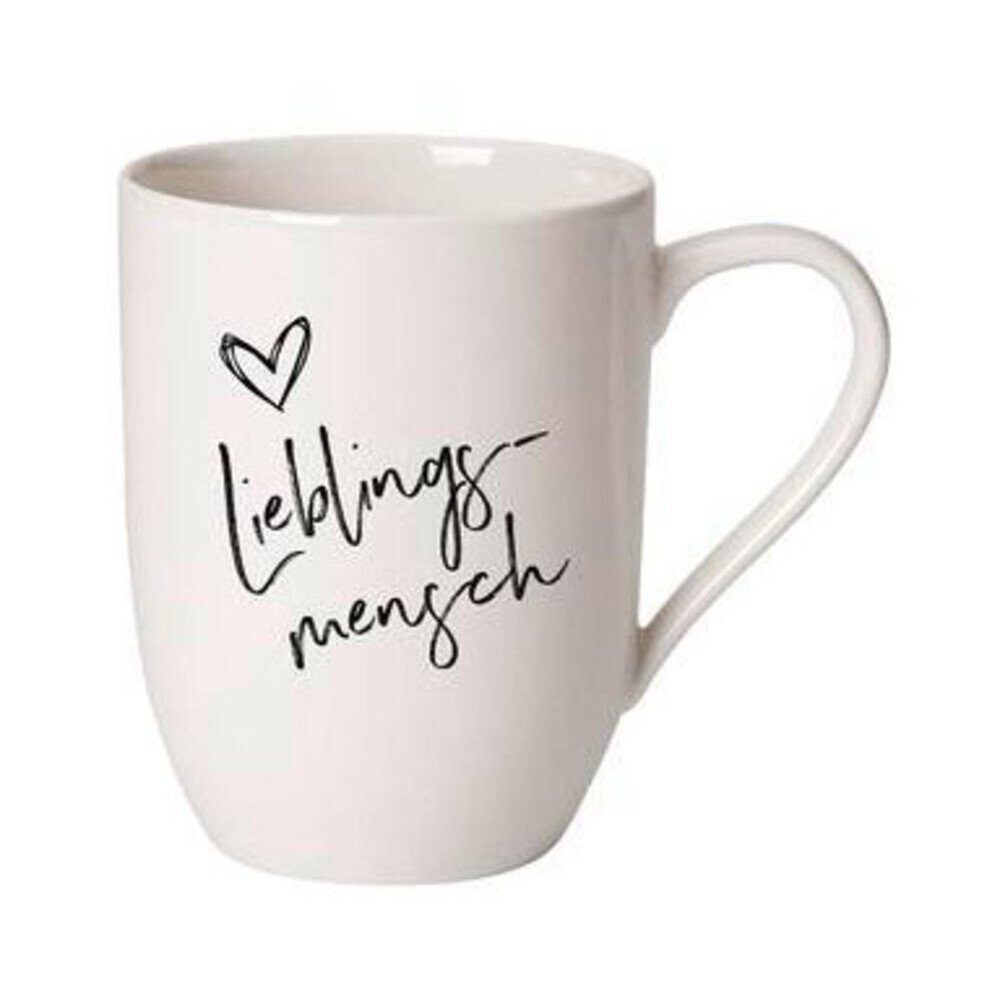 Villeroy & Boch Becher Henkelbecher 0,29 l Statement Lieblingsmensch, 1-tlg., Premium Porcelain, Henkelbecher, 0,29 l, Premium Porcelain