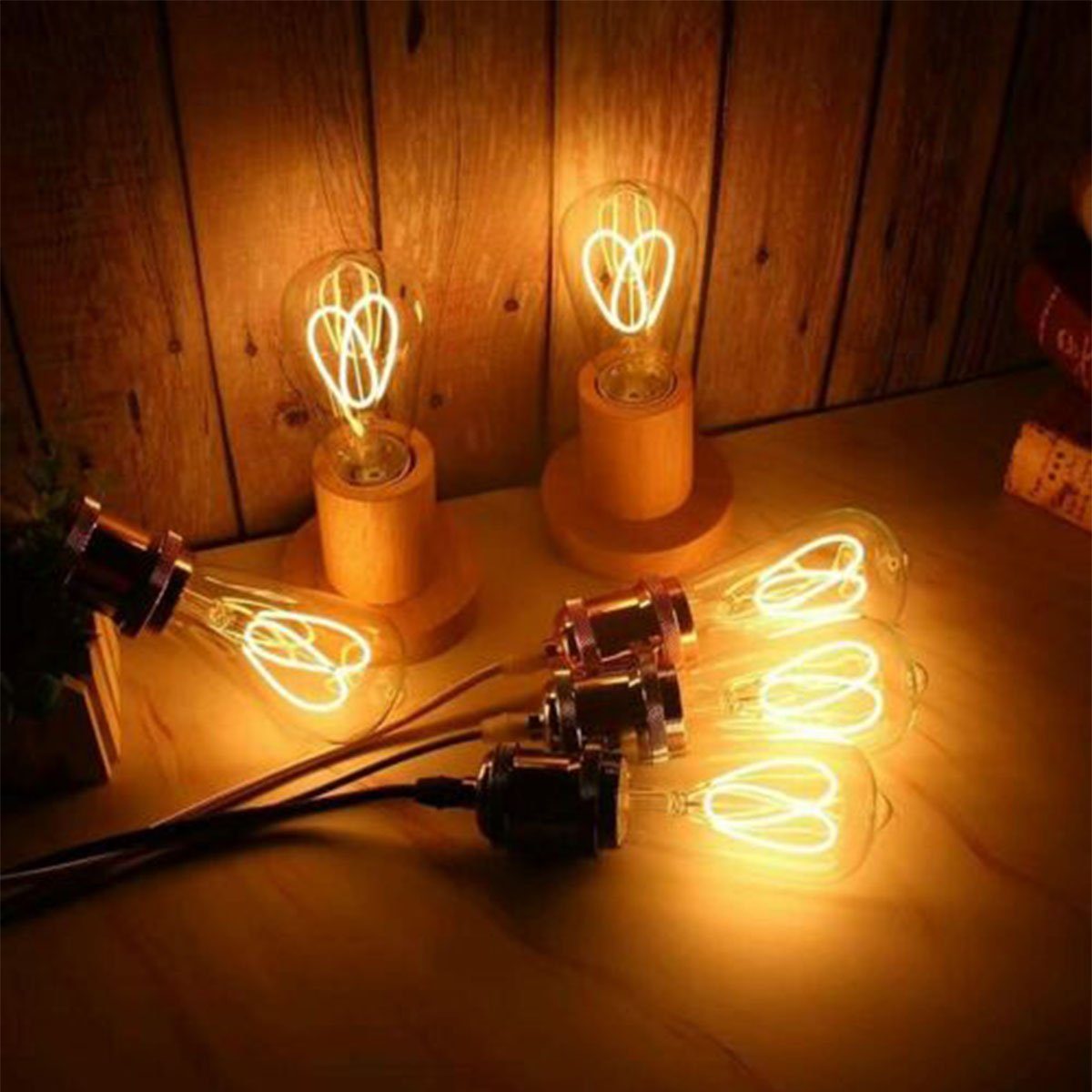 Edison Flutlichtstrahler Warmweiß LED LED oyajia Glühbirne, 1x 4W 4W Edison Retro Glühbirne Bulb, Liebe