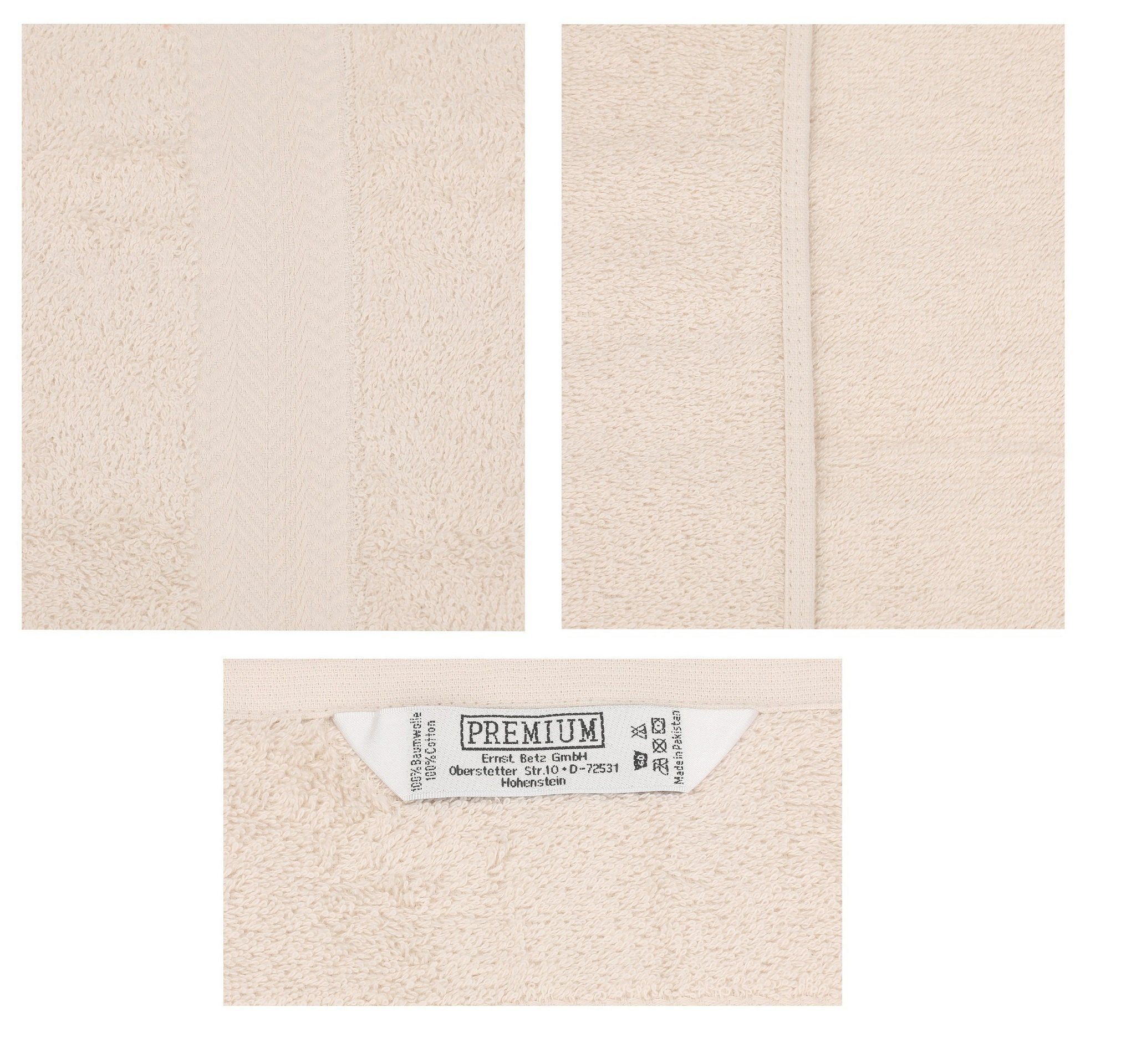 sand, Baumwolle Stück Premium Betz Gästetuch-Set 20 100% Baumwolle cm Gästehandtücher 30x50 Gästehandtücher Farbe 100%