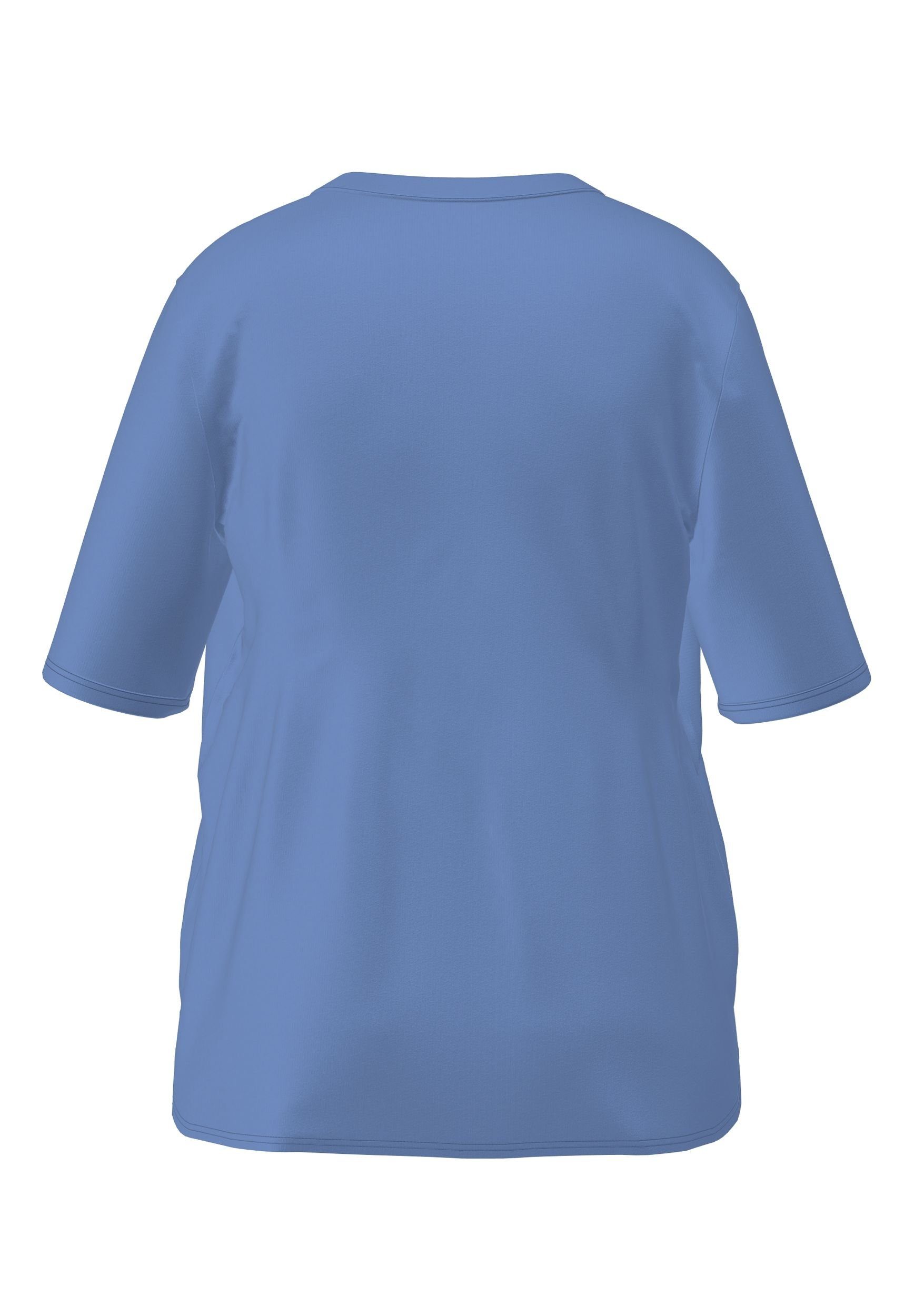 FRANK WALDER T-Shirt Blusenshirt NOS mit geschlitztem Rundhalsausschnitt