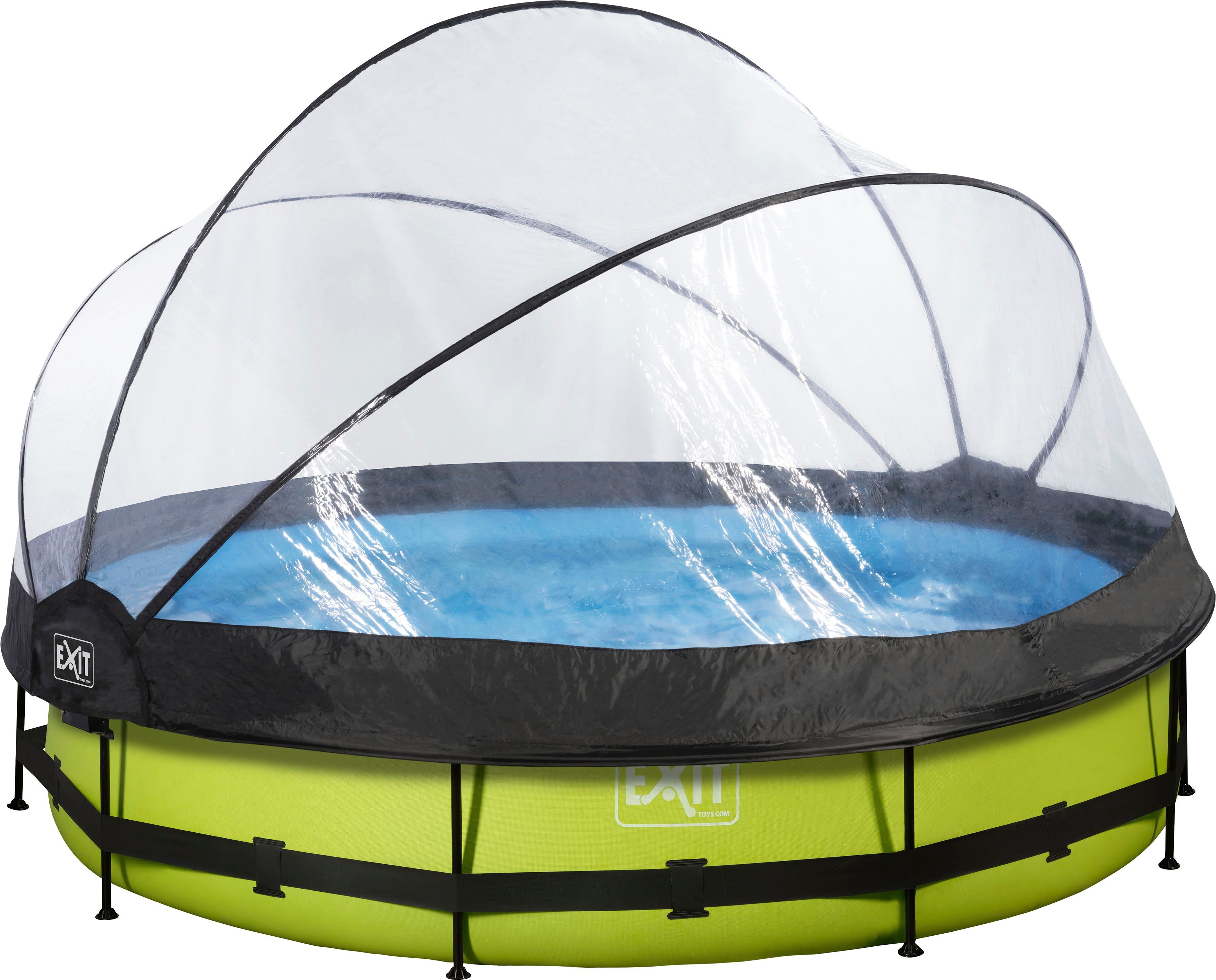EXIT Framepool inkl. multifunktionaler Abdeckung (Set, 4-tlg), ØxH: 360x76 cm, mit Filterpumpe & Filterkartusche
