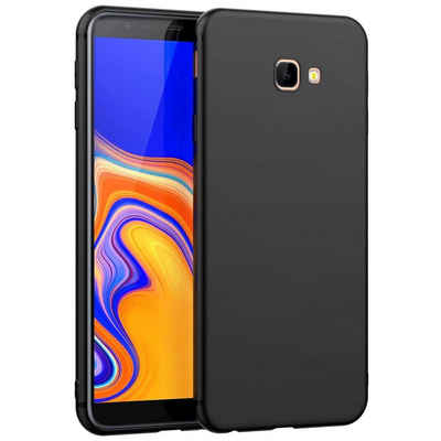 CoolGadget Handyhülle Black Series Handy Hülle für Samsung Galaxy J4 Plus 6 Zoll, Edle Silikon Schlicht Robust Schutzhülle für Samsung J4 Plus Hülle