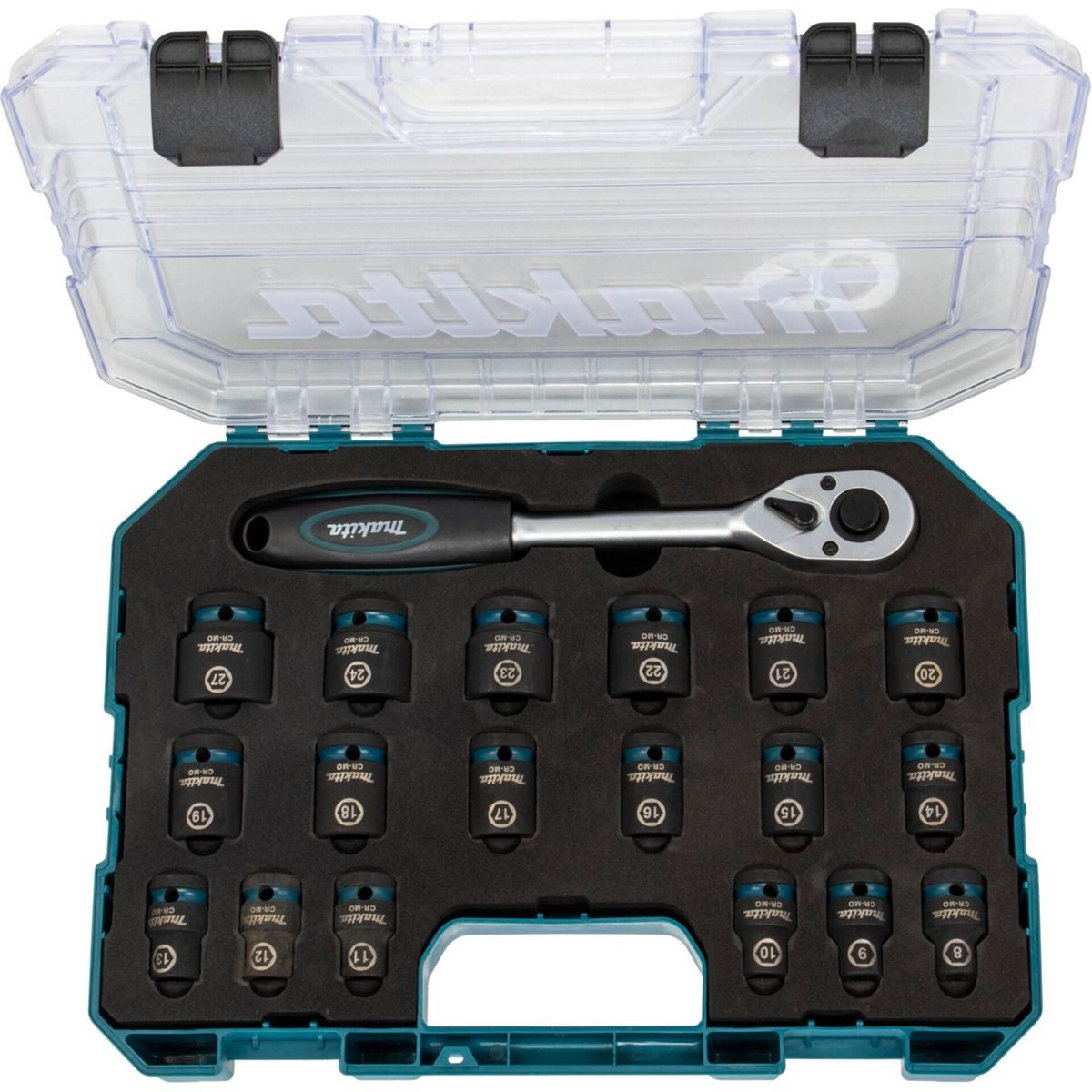 Makita Bit- und Steckschlüsselset E-30069 Impact Black Schlagnuss-Set mit Ratsche