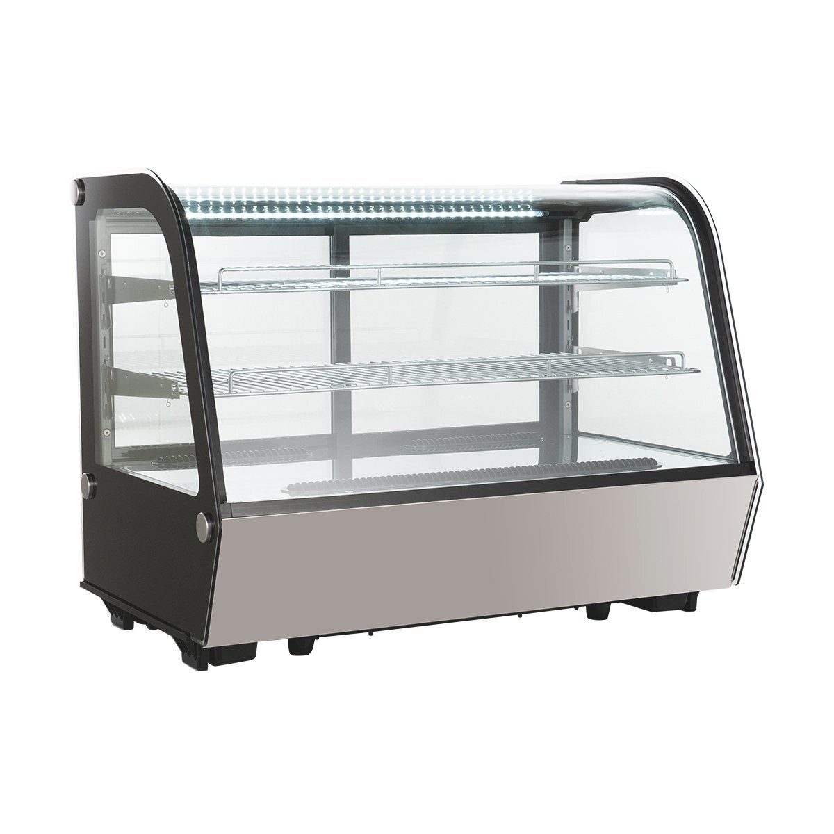 GastroHero Kühlschrank Kühlvitrine 160 L - LED mit Glastür I abschließbar KV-160, 68.6 cm hoch, 57 cm breit