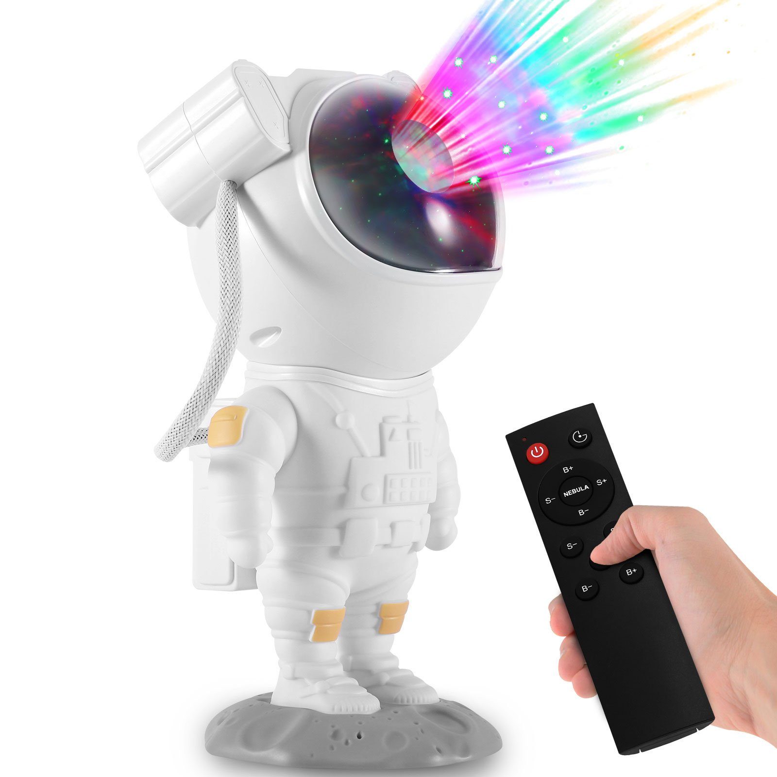 MUPOO LED Nachtlicht Astronauten Sternenhimmel Starry Galaxy Light & Mit Projector, Nachtlicht Fernbedienung Astronauten LED Lampe Timer Projektor