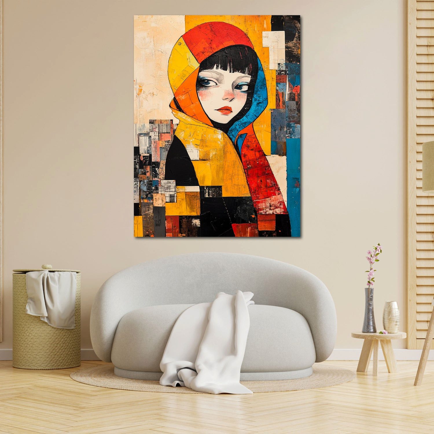 Artedinoi Leinwandbild Abstrakt Mädchen Porträt Leinwandbild Wandbild Kunstdruck XL Wanddeko, Mädchen-Porträt, abstrakt