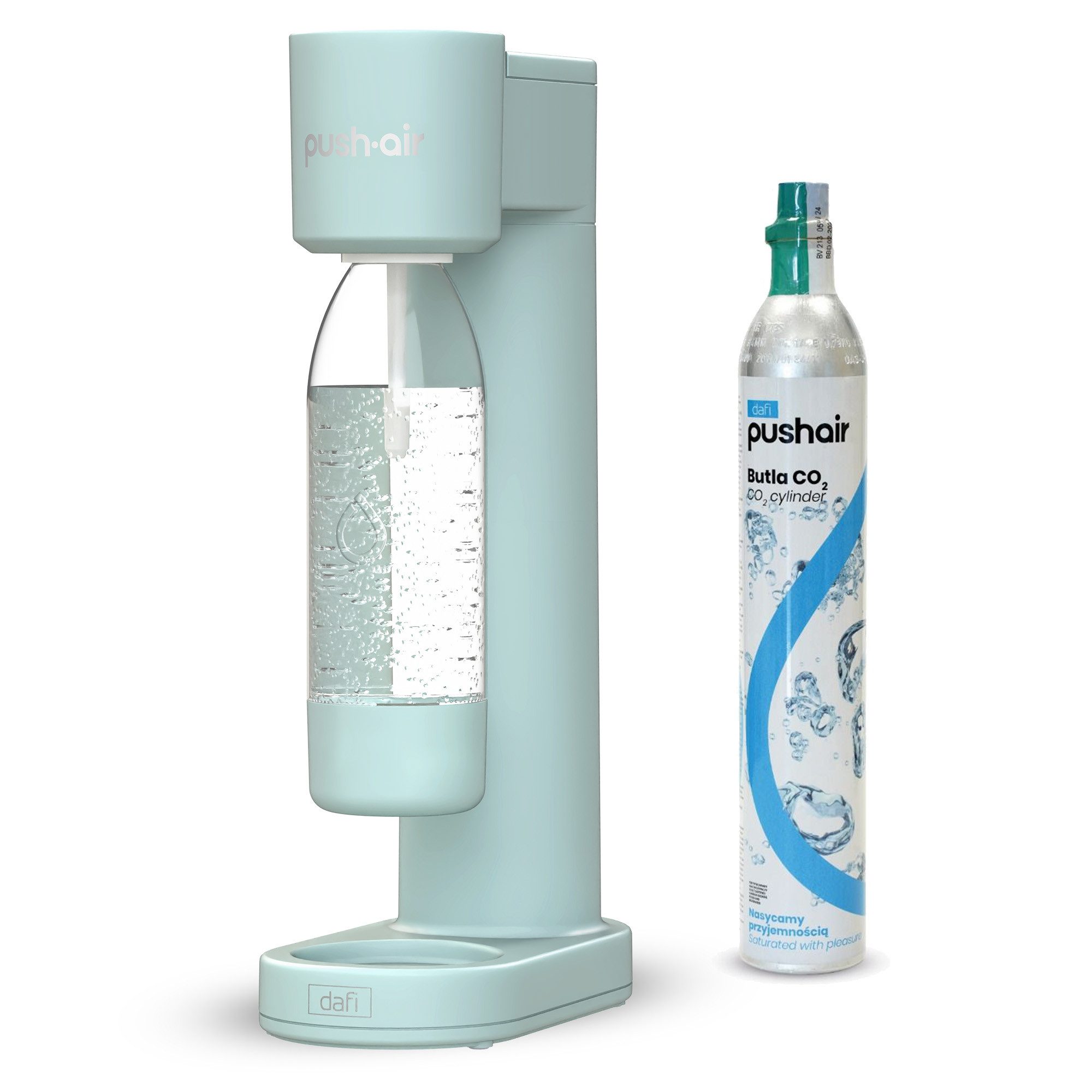 DAFI Wassersprudler DAFI Pushair inkl. 1 Co2 Zylinder und 0,7l Flasche
