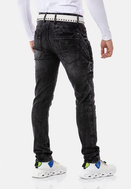 Cipo & Baxx Slim-fit-Jeans mit dekorativer Reißverschluss