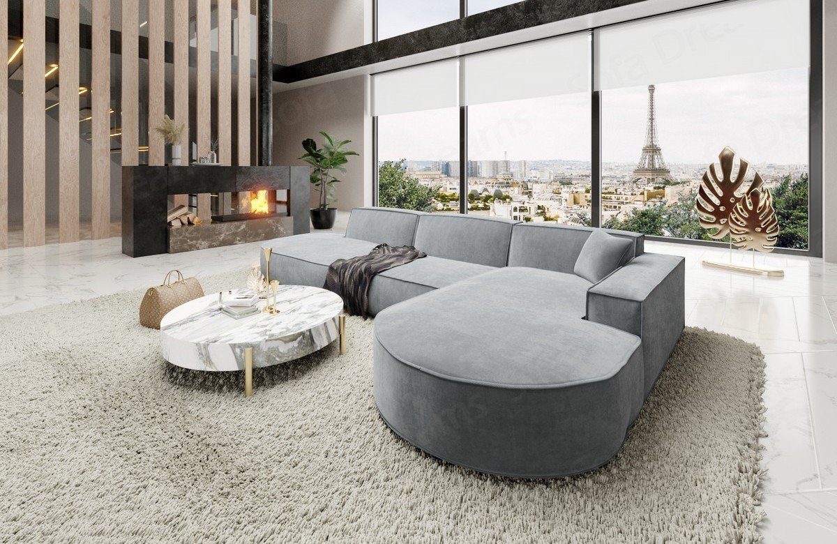 Sofa Dreams Ecksofa Design Stoffsofa Samtstoff Ecksofa Alegranza L Lounge Stoff Sofa, Loungesofa
