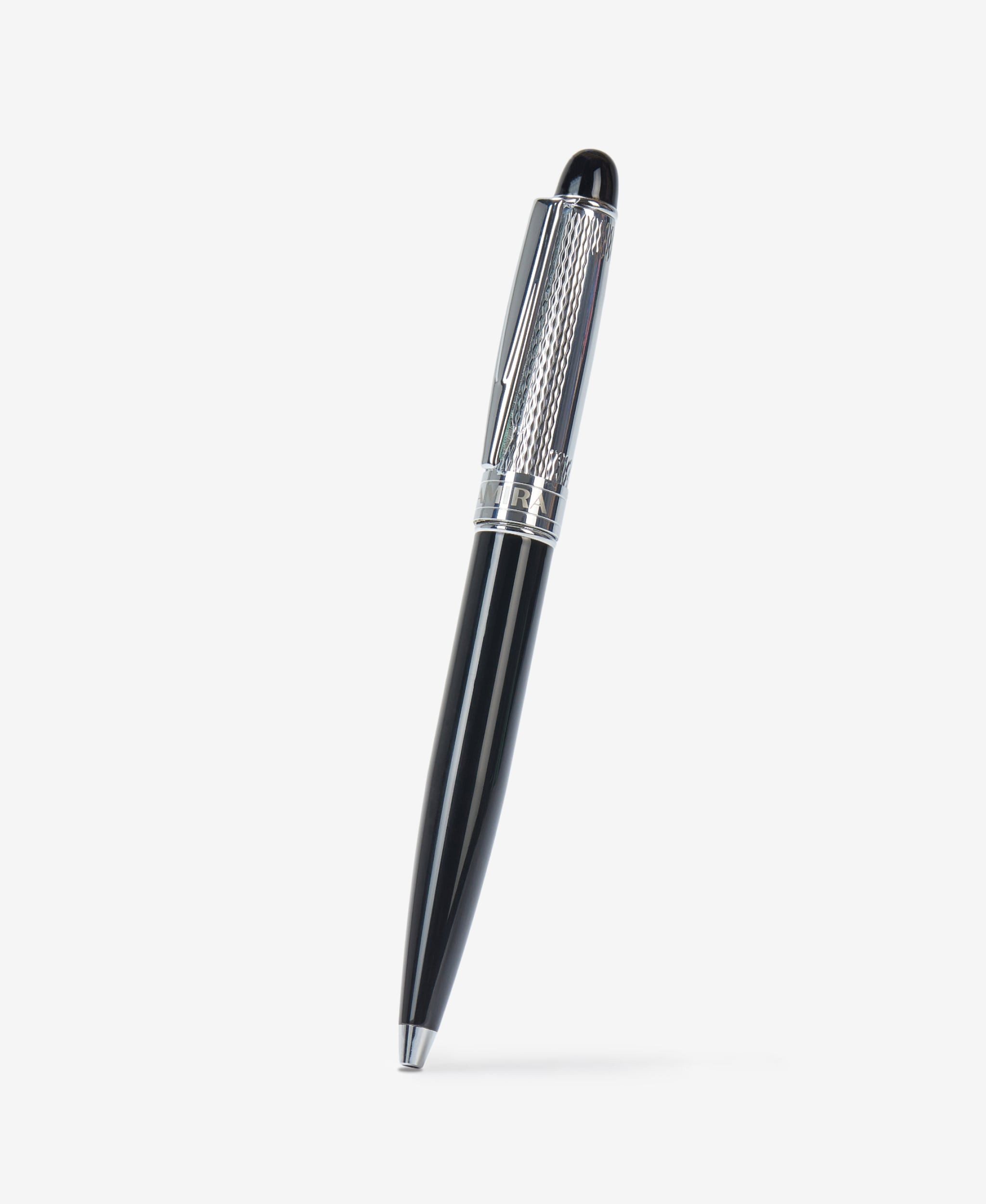 GLAMIRA Kugelschreiber Metallkugelschreiber - Schwarz mit Silber, (1-tlg), schlanke Eleganz, auffälliges Schwarz-Silber-Design, robuster Griff