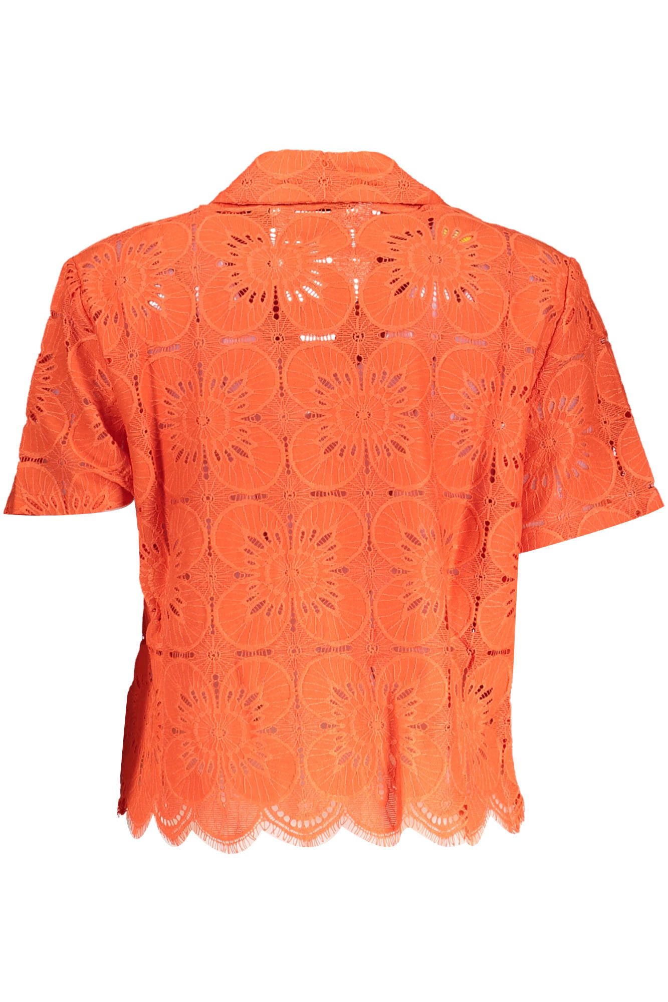 Desigual Blusenshirt Stylisches Damen Kurzarmhemd in Orange mit