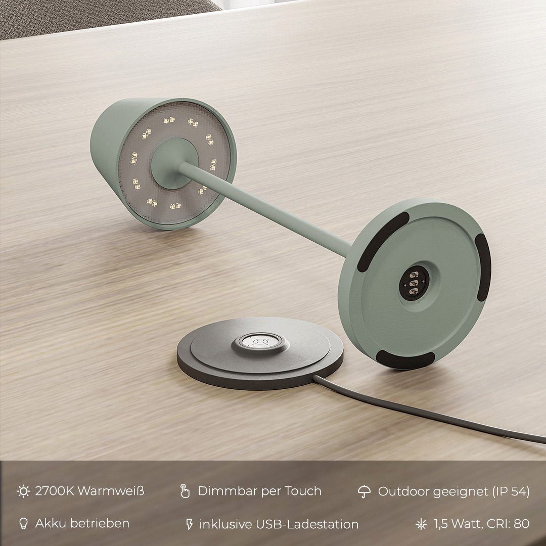 Neona LED Tischleuchte NOVA Grün, LED fest integriert, Warmweiß