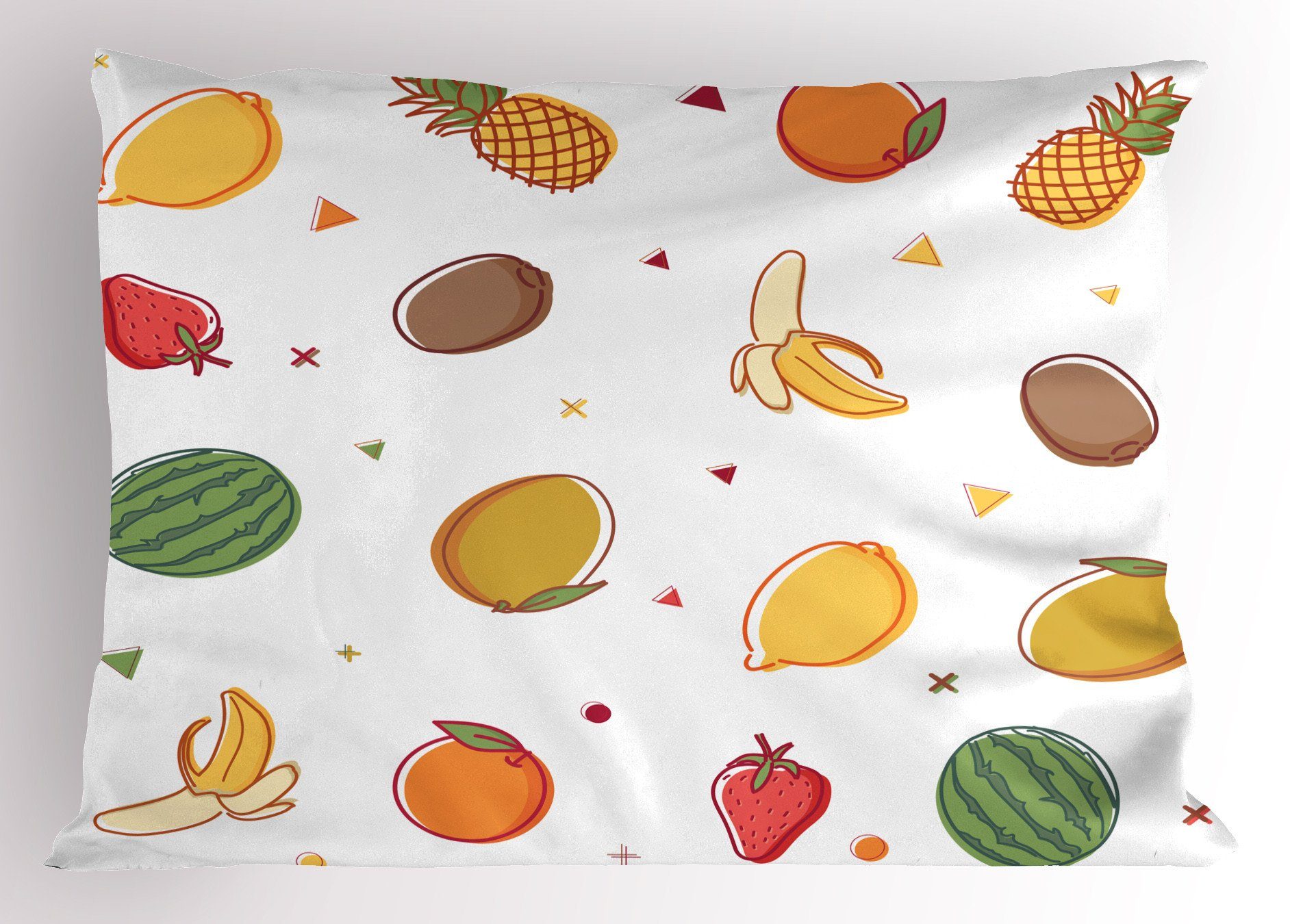 Kissenbezüge Dekorativer Standard King Size Gedruckter Kissenbezug, Abakuhaus (1 Stück), Früchte Ananas Banane, Orange