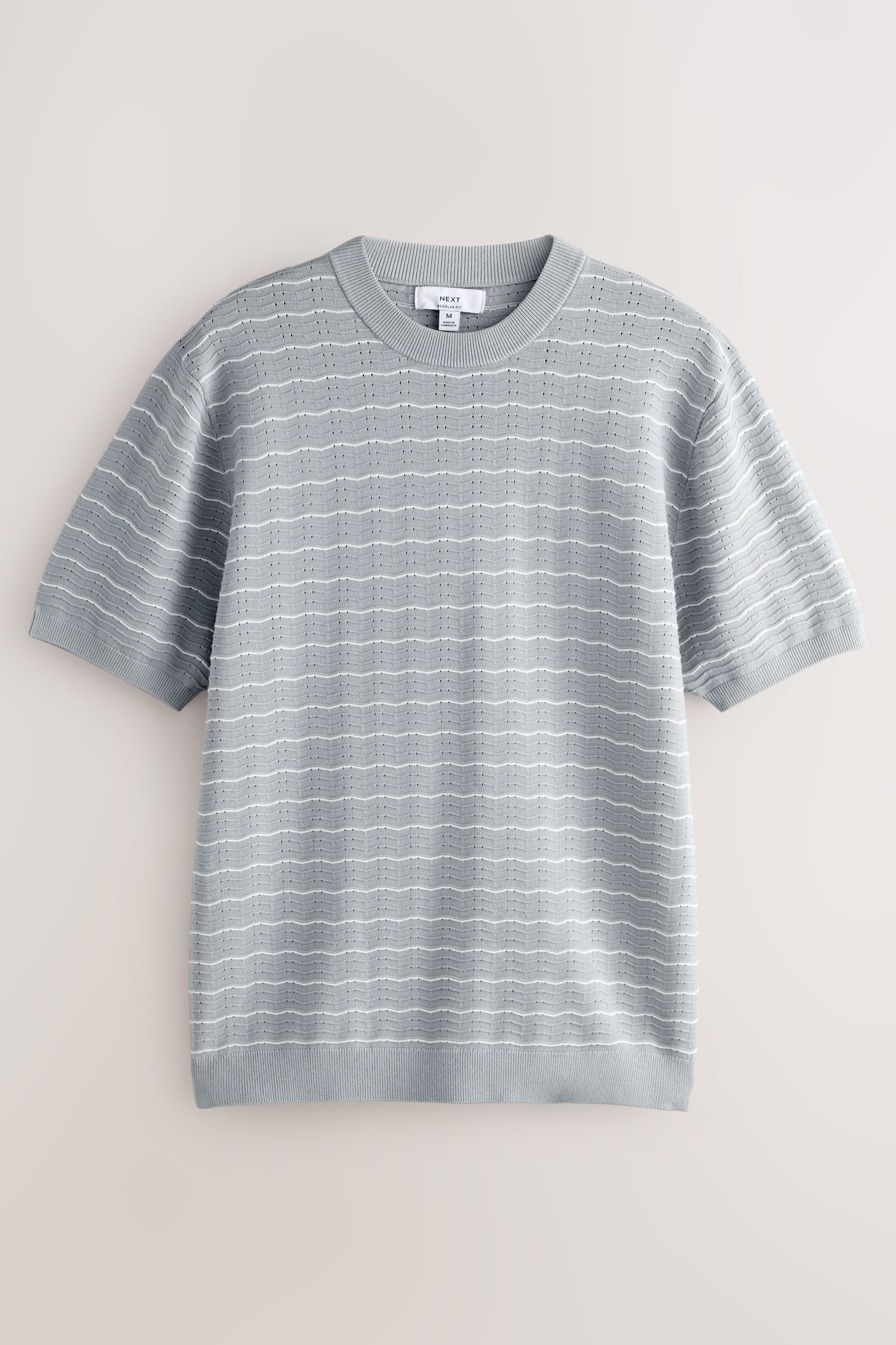 Next T-Shirt 2er-Set Strick-T-Shirt mit Waffelstruktur + Shorts (4-tlg)