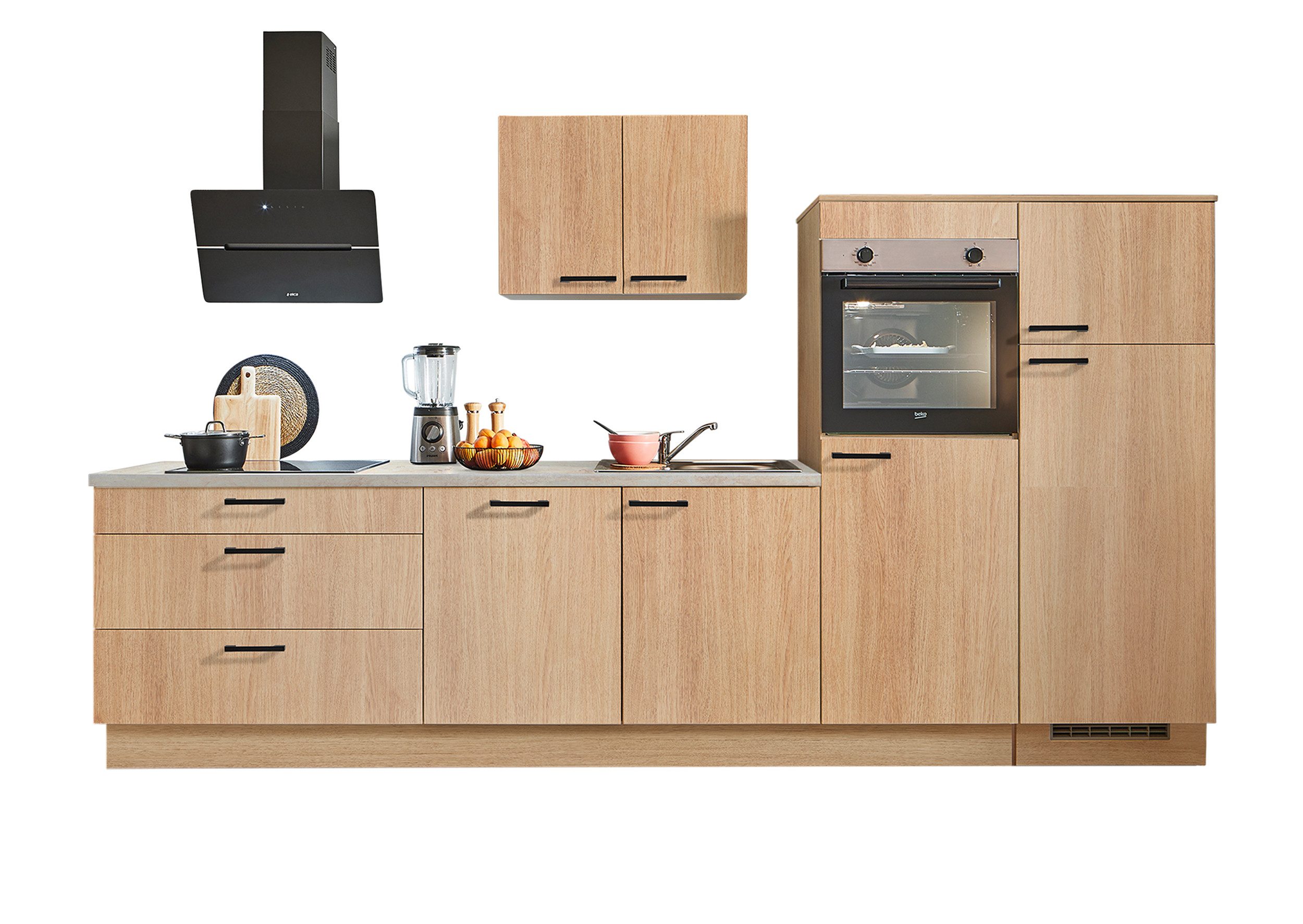 pino Küchenzeile Veas, individuell anpassbar, gratis Küchenplanung mit Profis, (Breite 320cm), vormontiert, wahlw. mit E-Geräten, Preis inkl. Lieferung