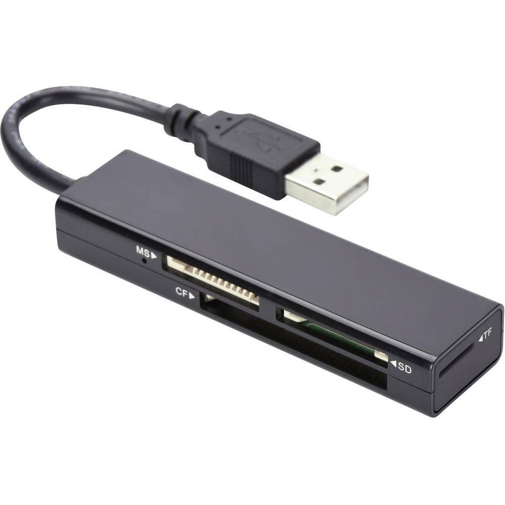 Ednet Speicherkartenleser USB 2 Multi Kartenleser, 4-port (MS, MS PRO, CF-Kartenleser, SD-Kartenslot