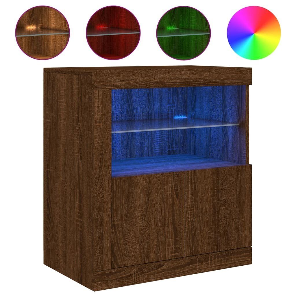 vidaXL Sideboard Sideboard mit LED-Leuchten Braun günstig online kaufen