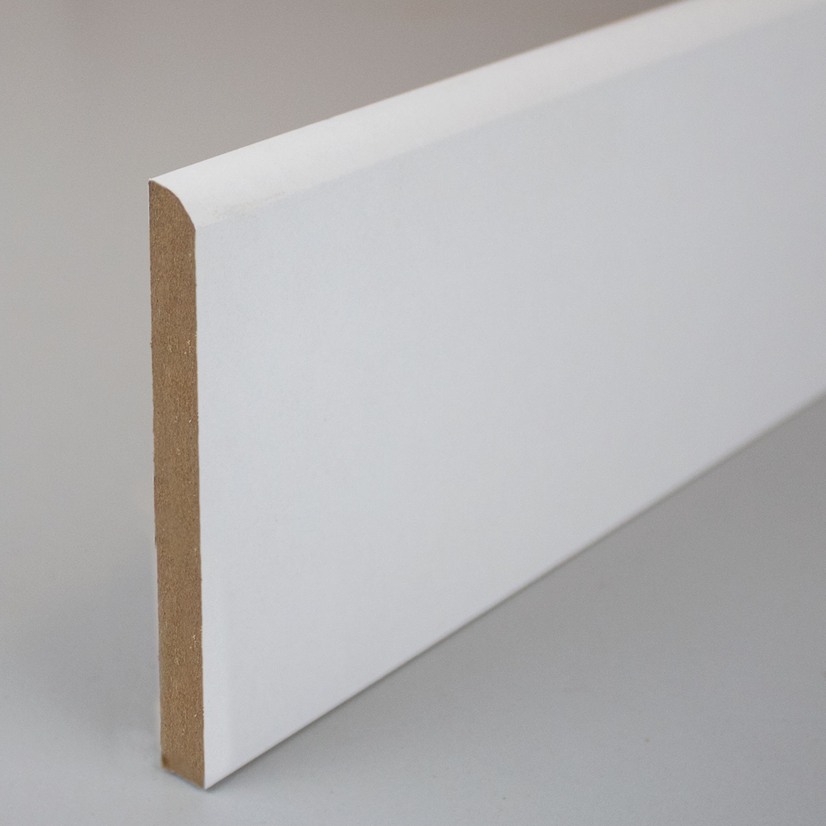 PROVISTON Sockelleiste MDF, 10 x 100 x 2000 mm, Weiß, Fußleiste, MDF foliert