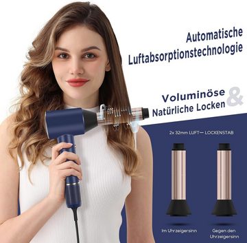 PARWIN PRO BEAUTY Haartrockner Air-Sonic Föhn HD-LED Anzeige 25M/S Luftstrom fürSchnelleTrocknung, 1800,00 W, mit 110,000RPM Bürstenlosem Geräuscharm Motor 2x 32mm Auto Wrap-Curler